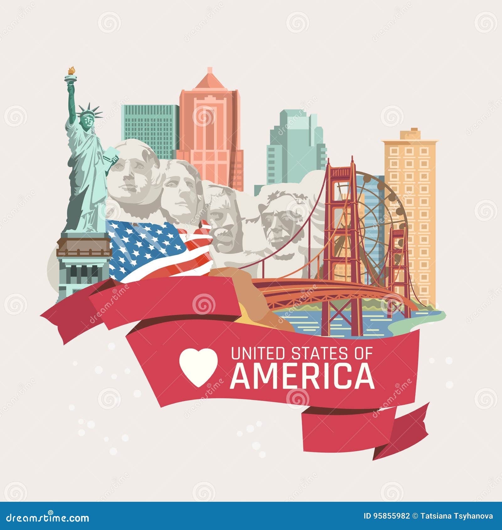 Welcome To Usa United States Of America Greeting Card Editorial