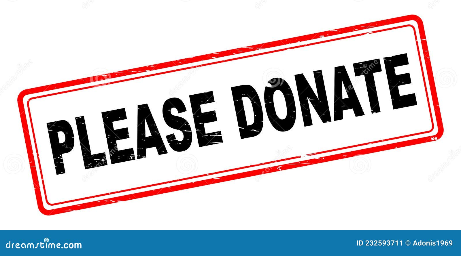 Please Donate Stamp on White Stock Illustration Illustration of