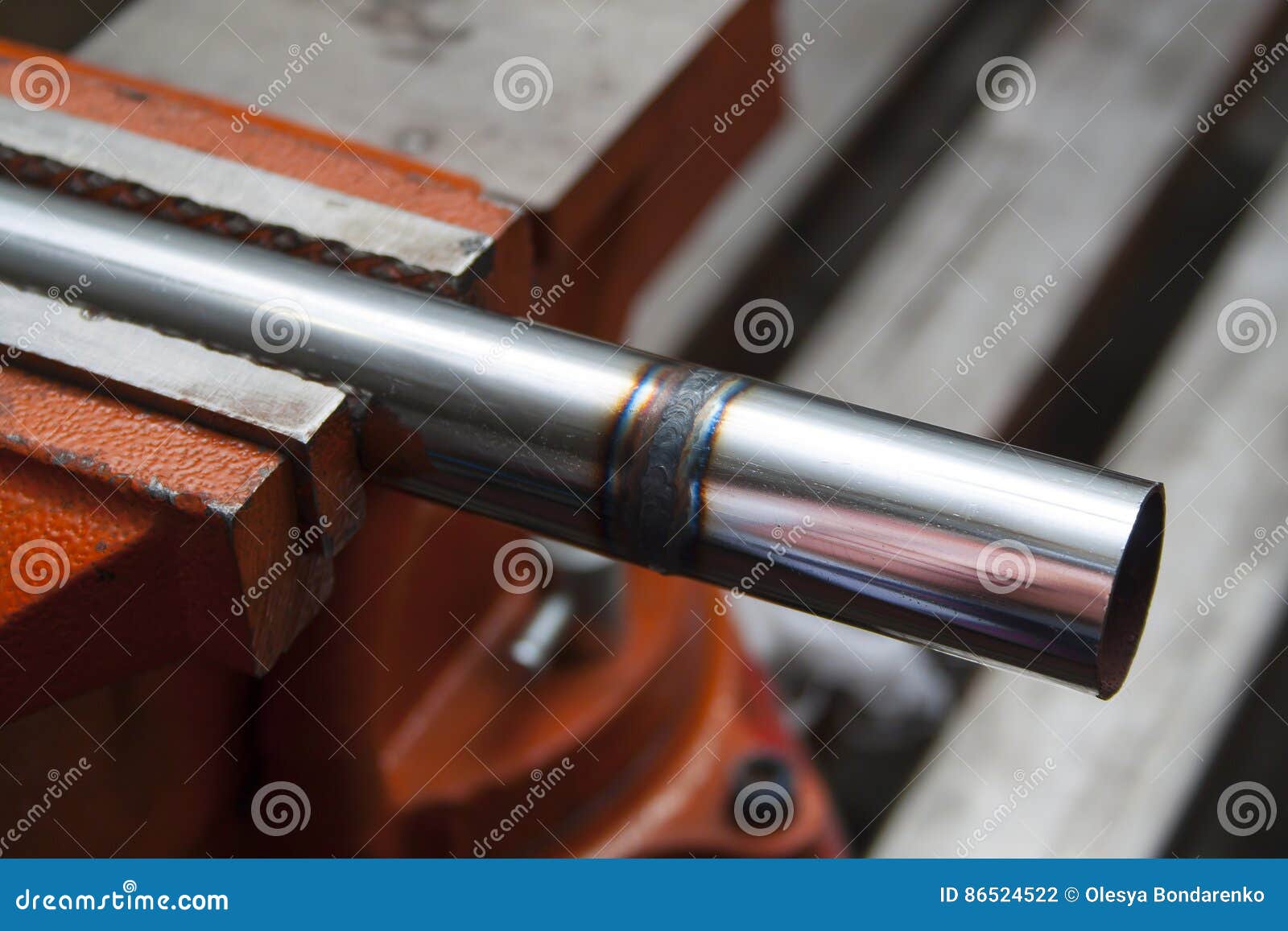 Weld on the tube stock photo. Image of station, product 86524522