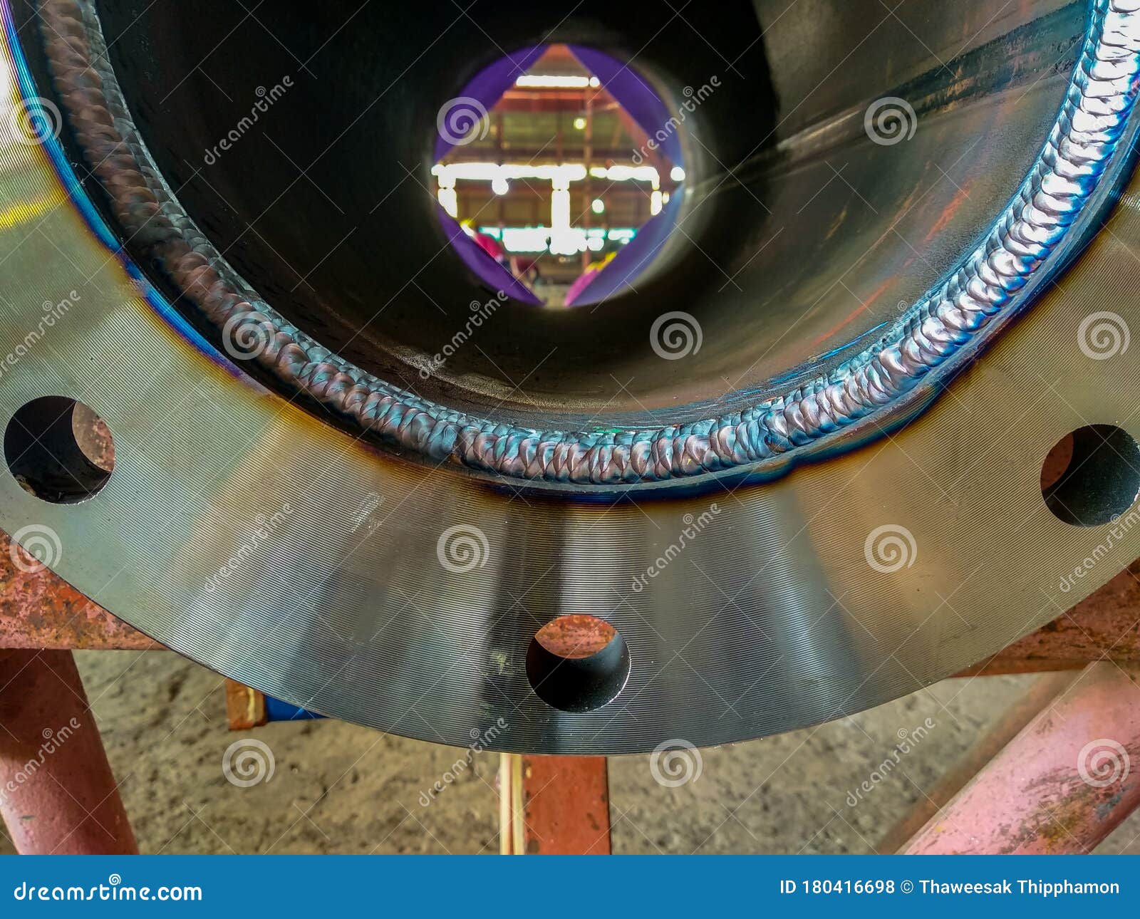 Welded between Flange and Piping in Process Gas Tungsten Arc Welding