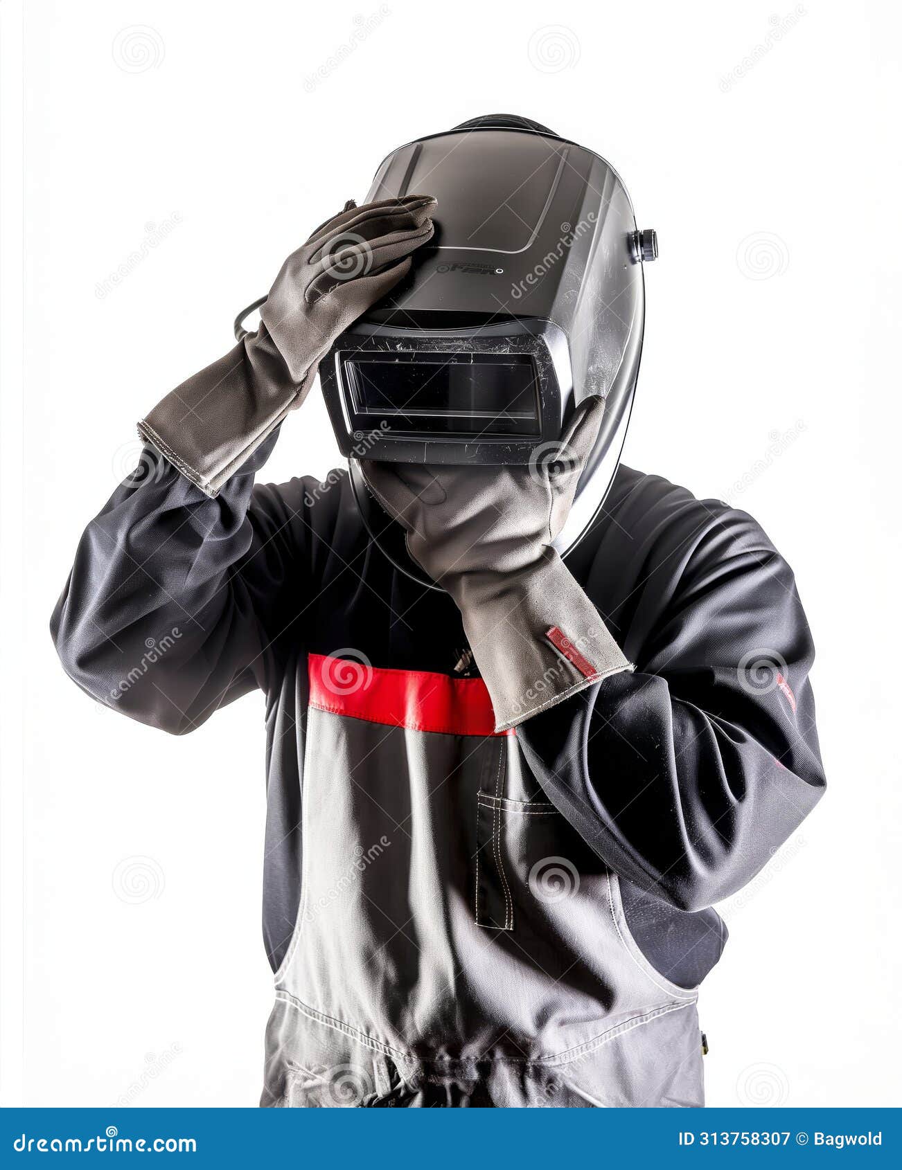 Welder Dressed in PPE (Personal Protective Equipment) Stock