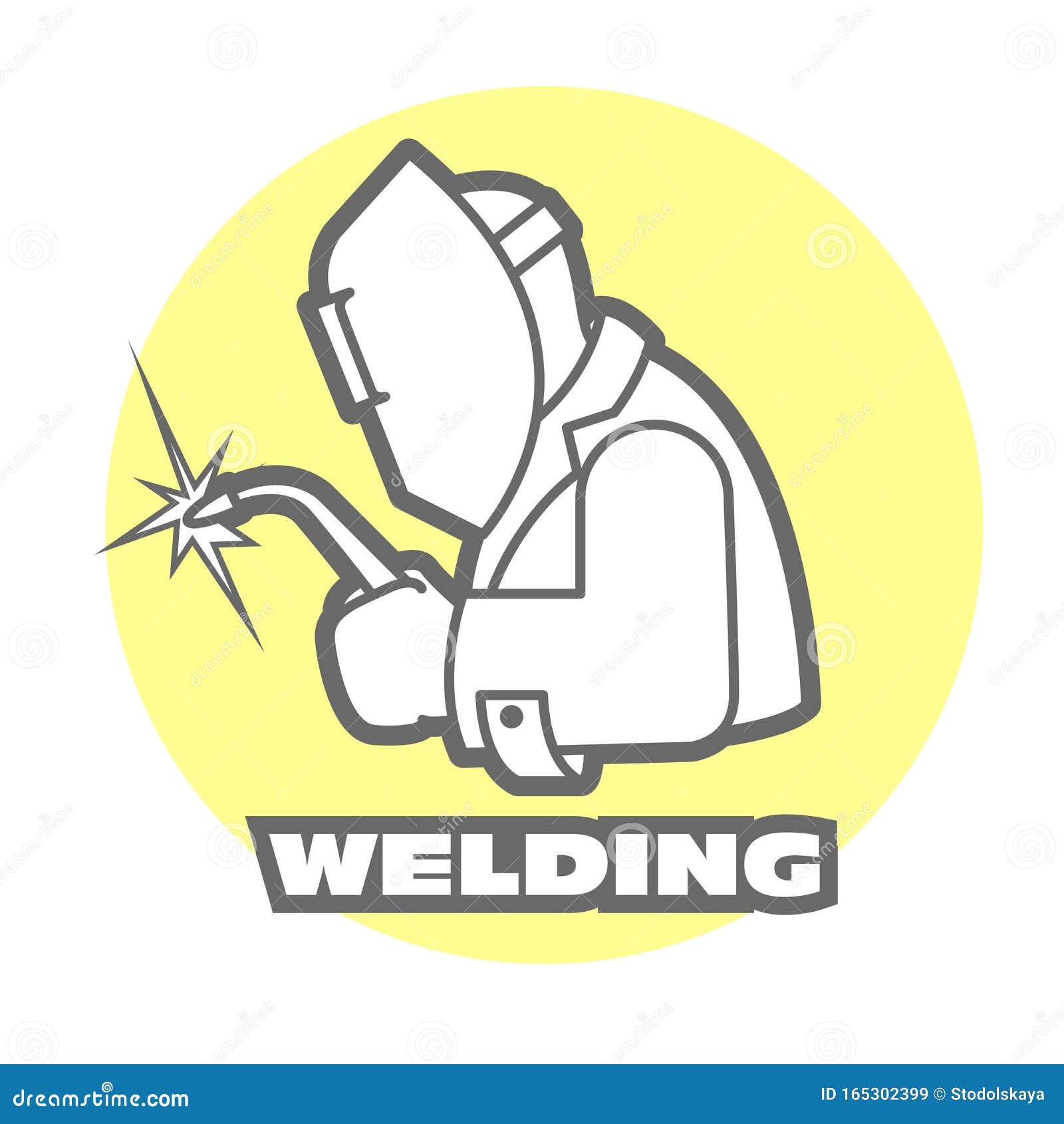 Welder Logo, Welding Operator at Work, Emblem for Welding Service Stock ...