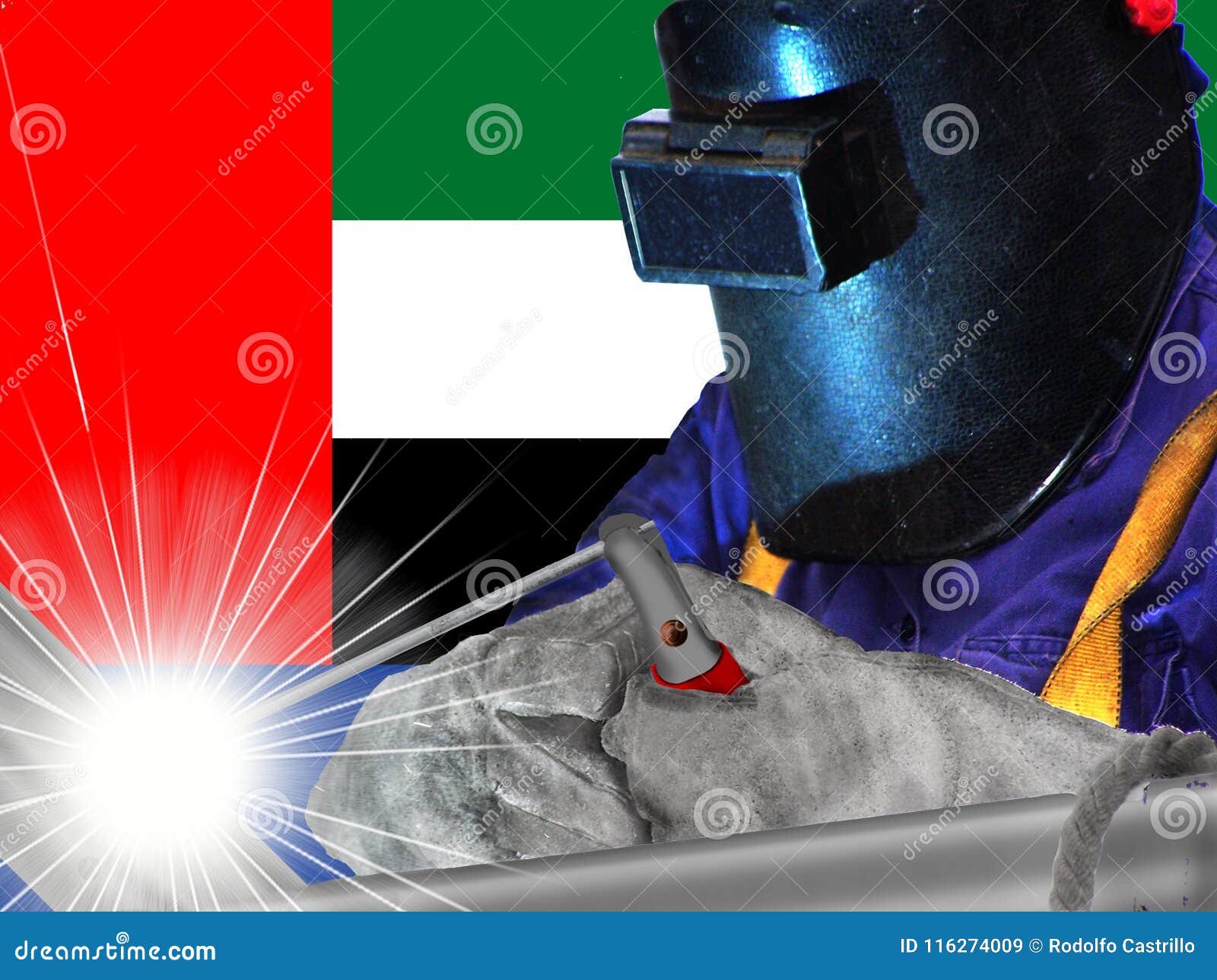 A Welder from the United Arab Emirates Stock Image Image of black