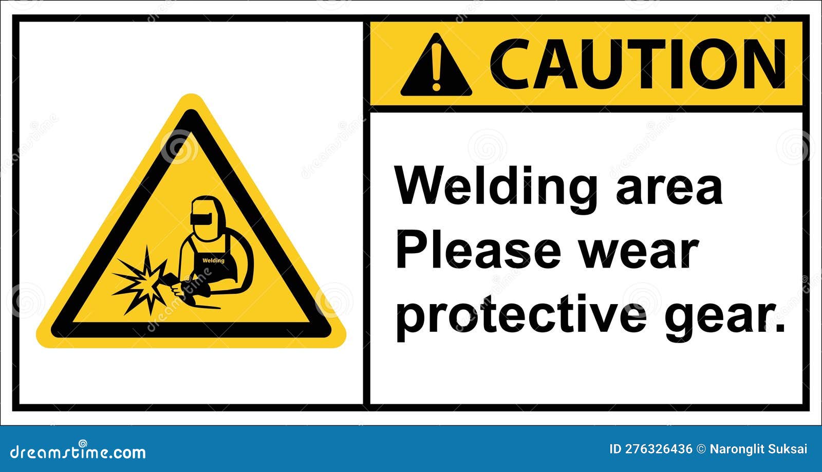 Welding Area, Warning Sign, Welding Protection Device.label Caution