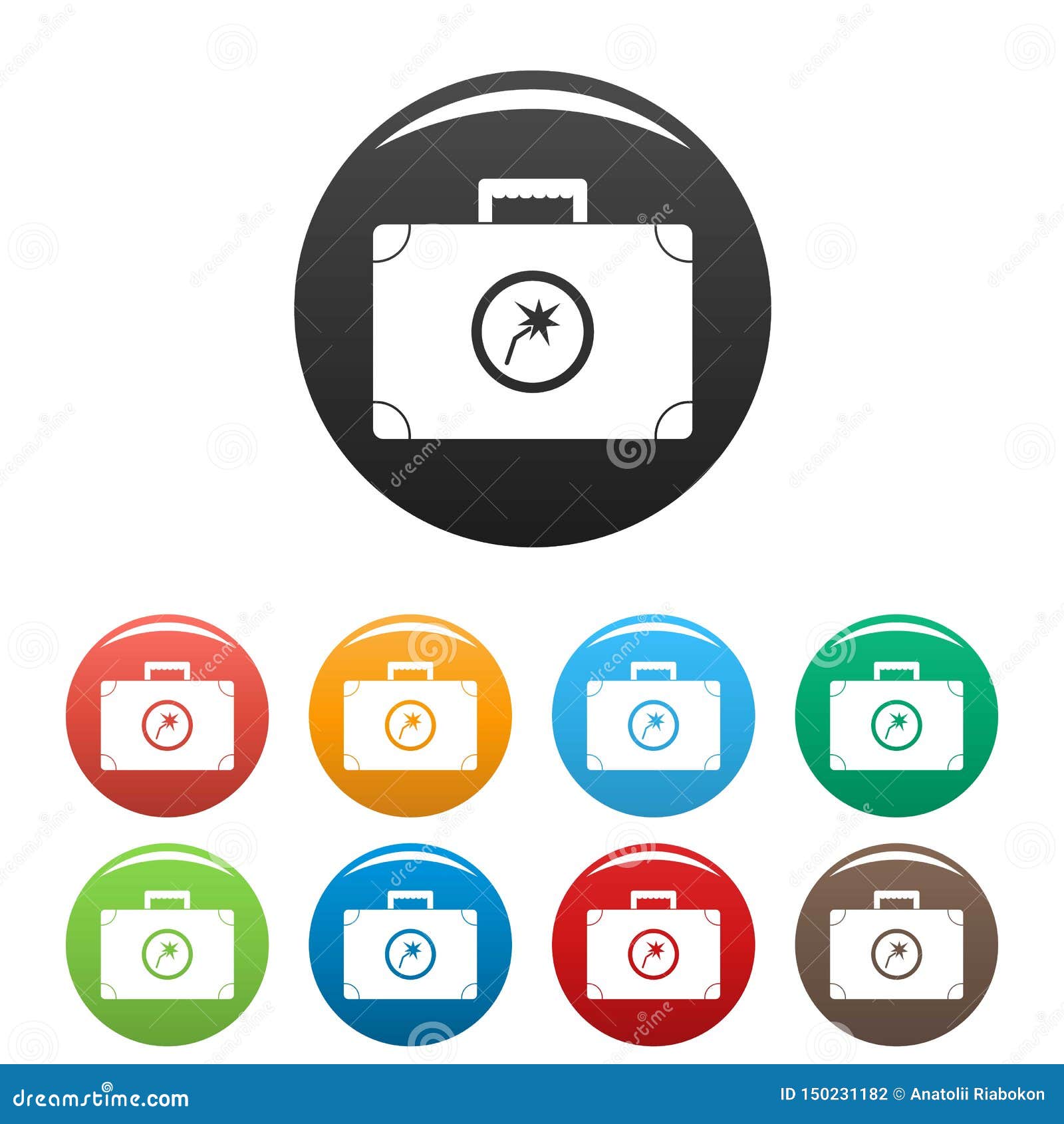 Welding Bag Icons Set Color Stock Vector - Illustration of adjustable ...