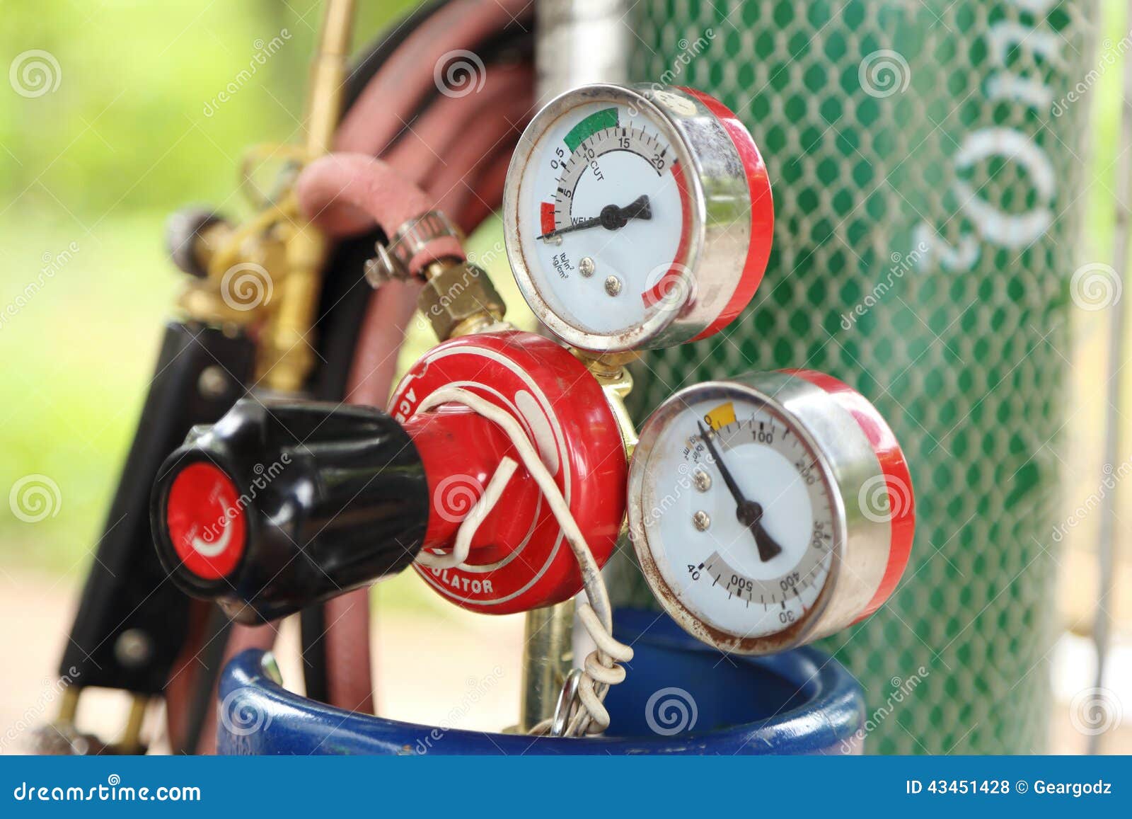 Welding Gas Cylinder Pressure Gauge Stock Photo Image of industrial, fuel 43451428