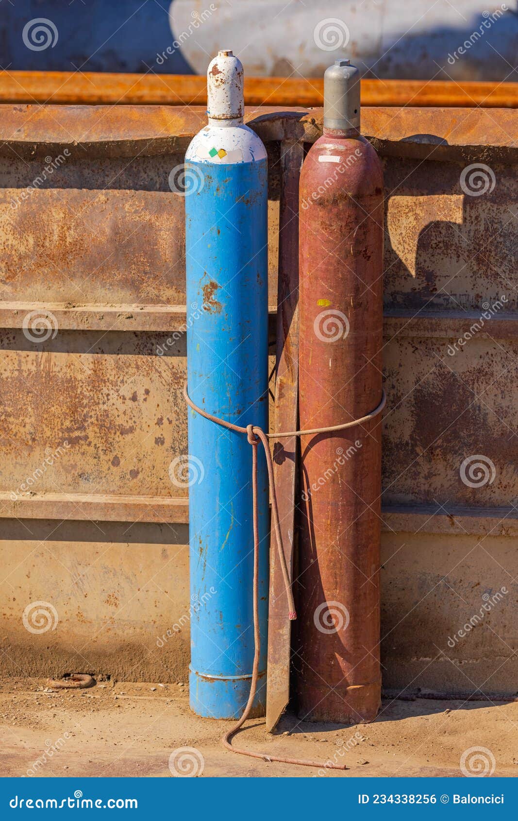 Welding Gas Cylinders stock photo. Image of exterior 234338256