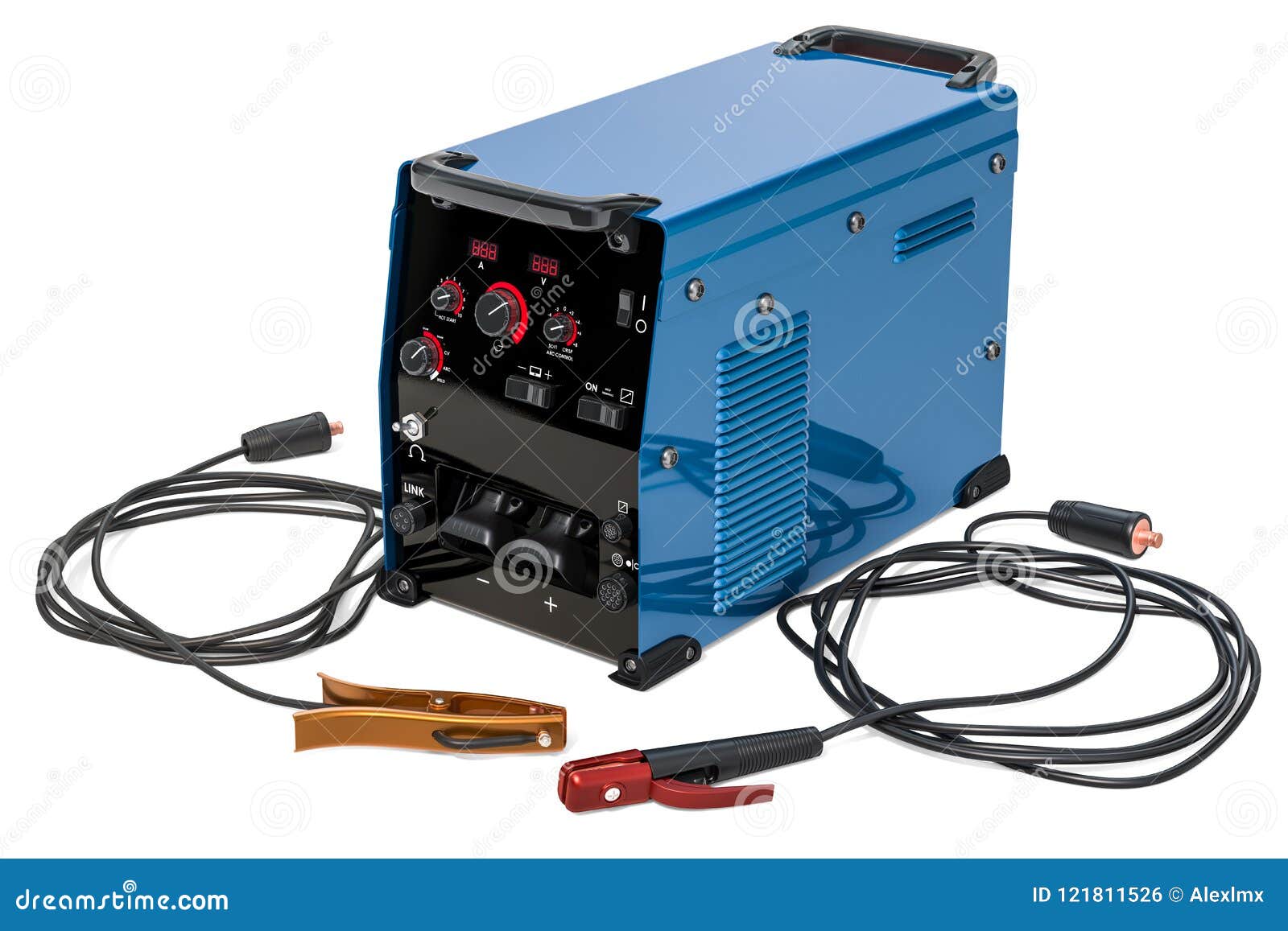 Welding Machine with Stick Electrode Holder, Work Cable and Stock Photo