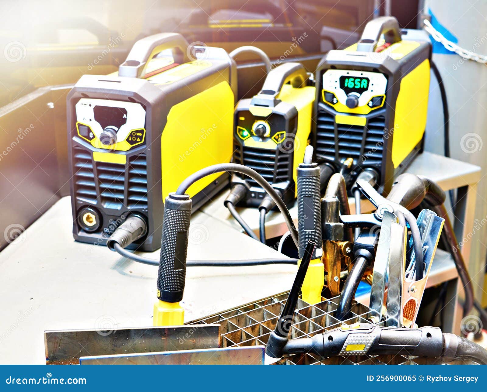 Welding machines in store stock image. Image of iron 256900065