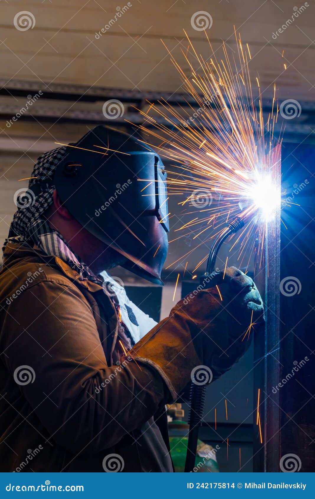 Welding of Metal Structures by Semiautomatic Arc Welding. MIG Welding