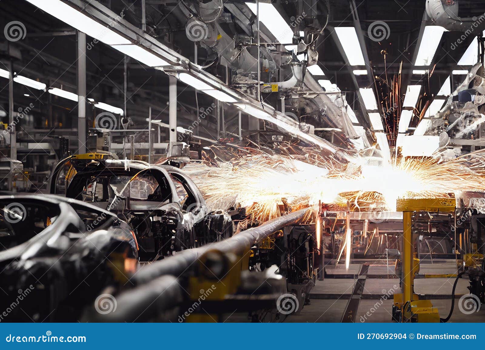 Welding Process in Large at Steel and Iron Processing Plant