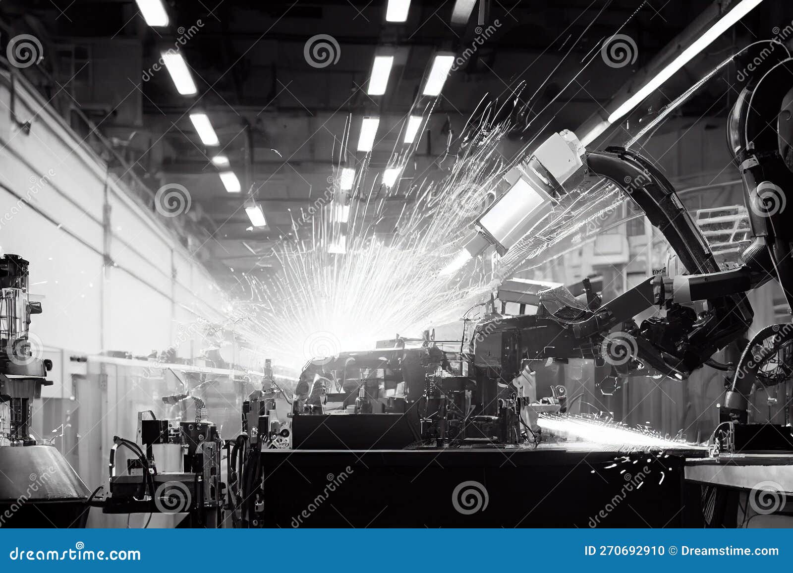 Welding Process in Large at Steel and Iron Processing Plant