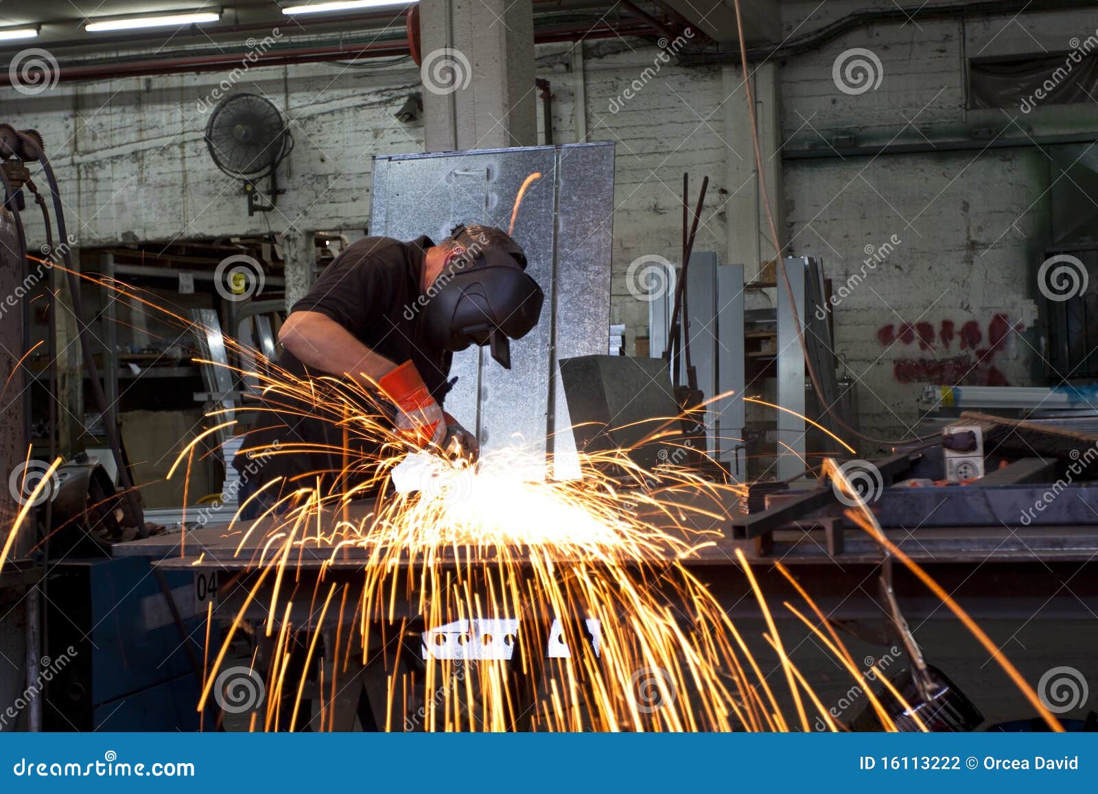 Welding sparks stock photo. Image of manufacturing, fabricate 16113222
