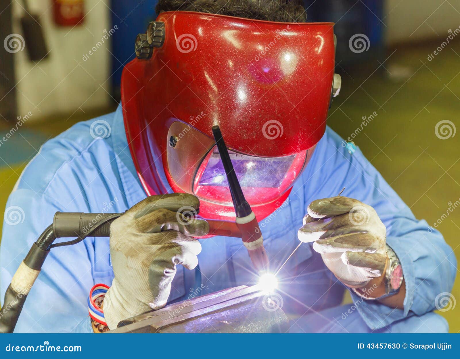 Welding Work by TIG Welding Stock Photo Image of factory, flash 43457630