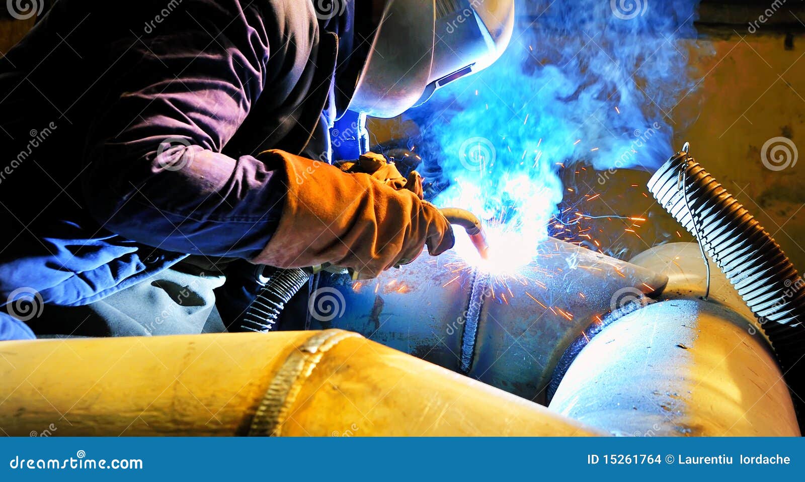 Welding Working with Migmag Method Stock Photo Image of light, laborer 15261764