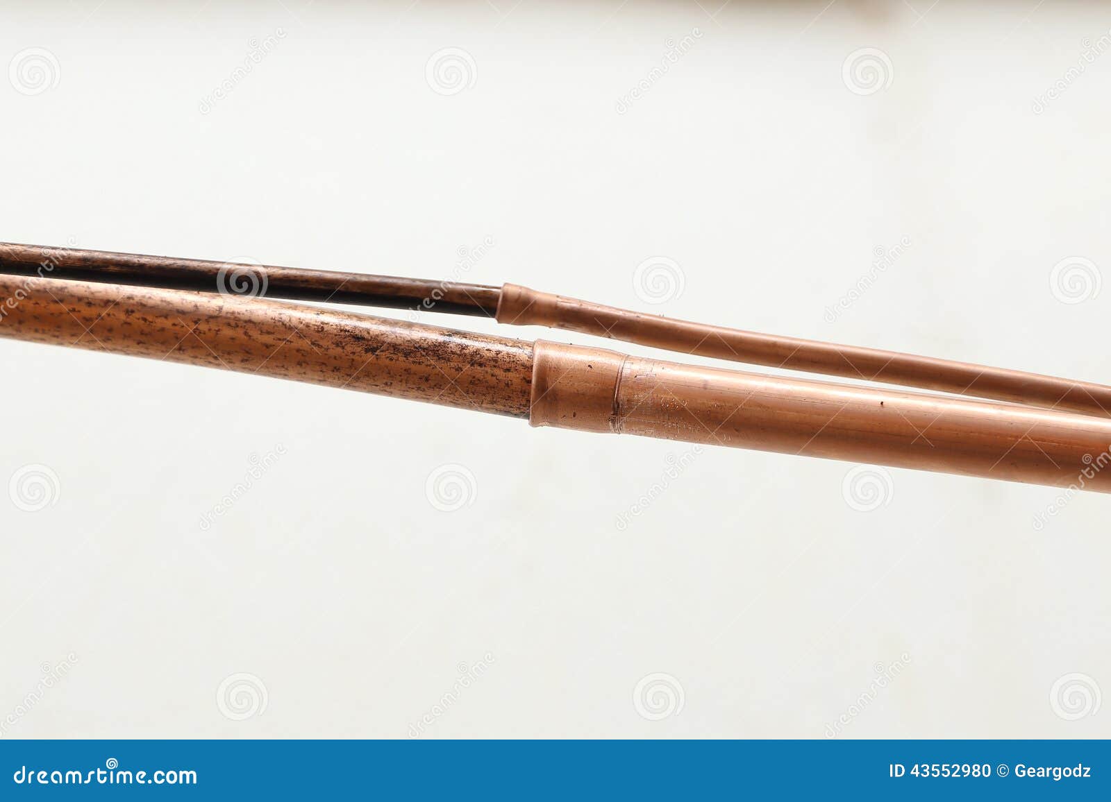 Welds joint of copper pipe stock photo. Image of joint 43552980