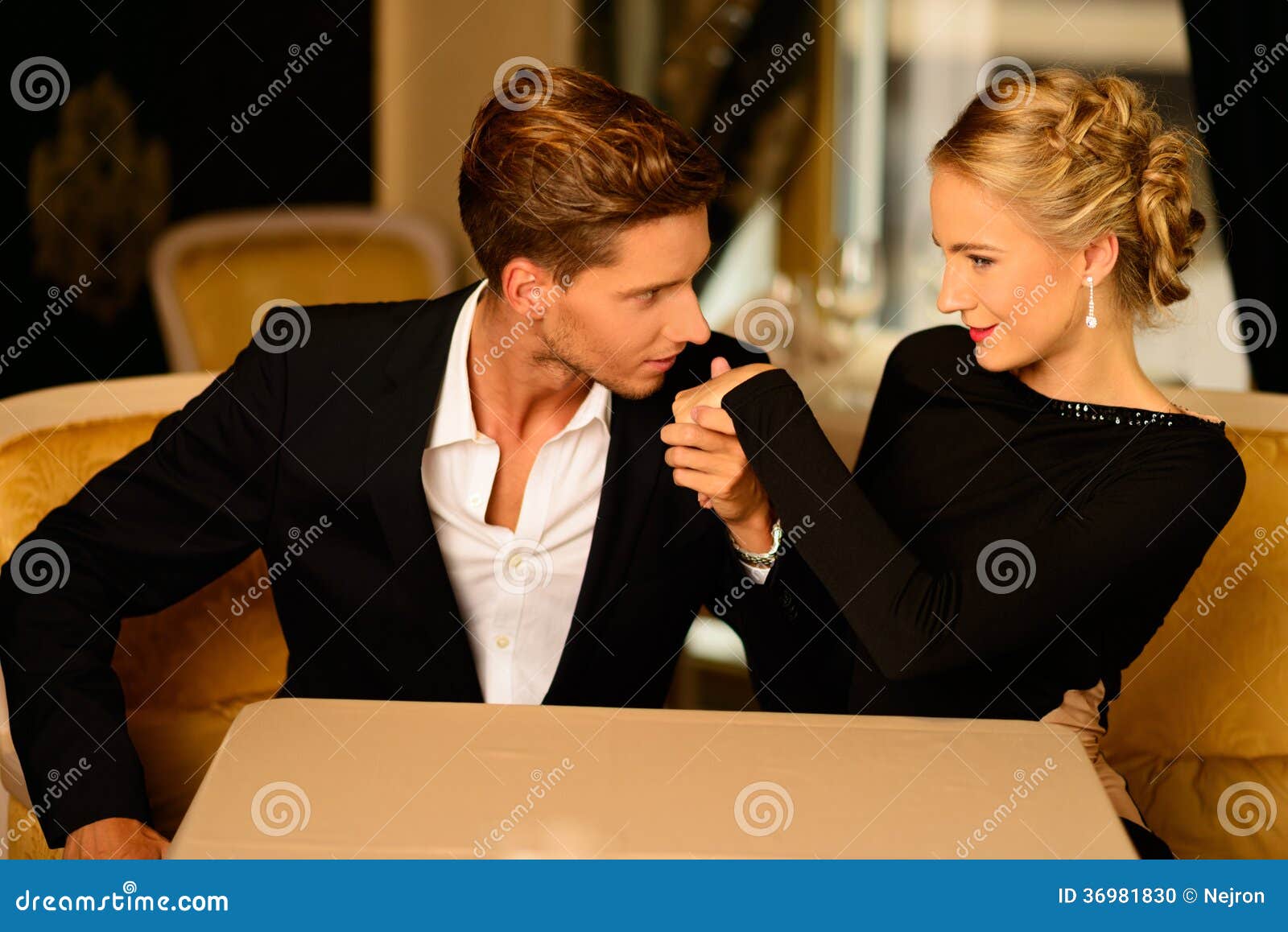 Welldressed couple stock photo. Image of kiss, appearance 36981830