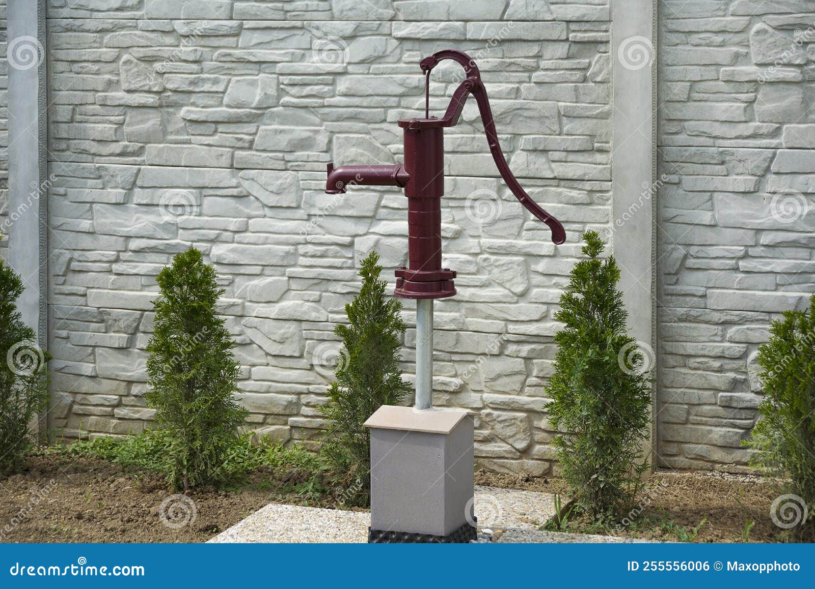 Well Hand Pump in the Garden Stock Photo Image of iron, rural 255556006