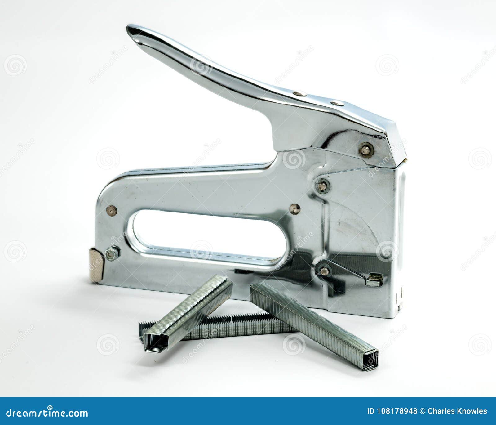 Well Used Construction Staple Gun with Extras Stock Photo Image of