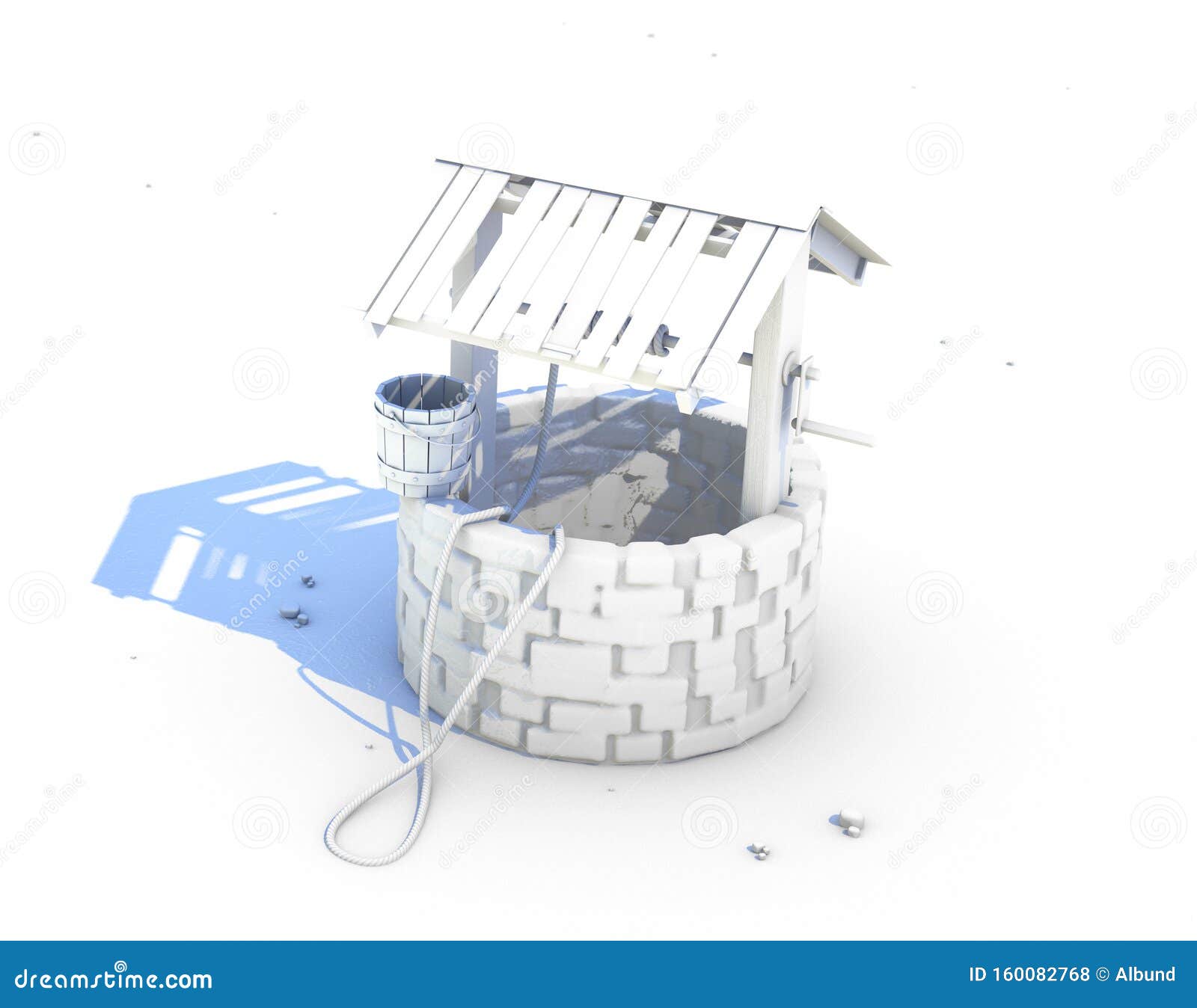 Well on Waterless Landscape Stock Illustration Illustration of shot