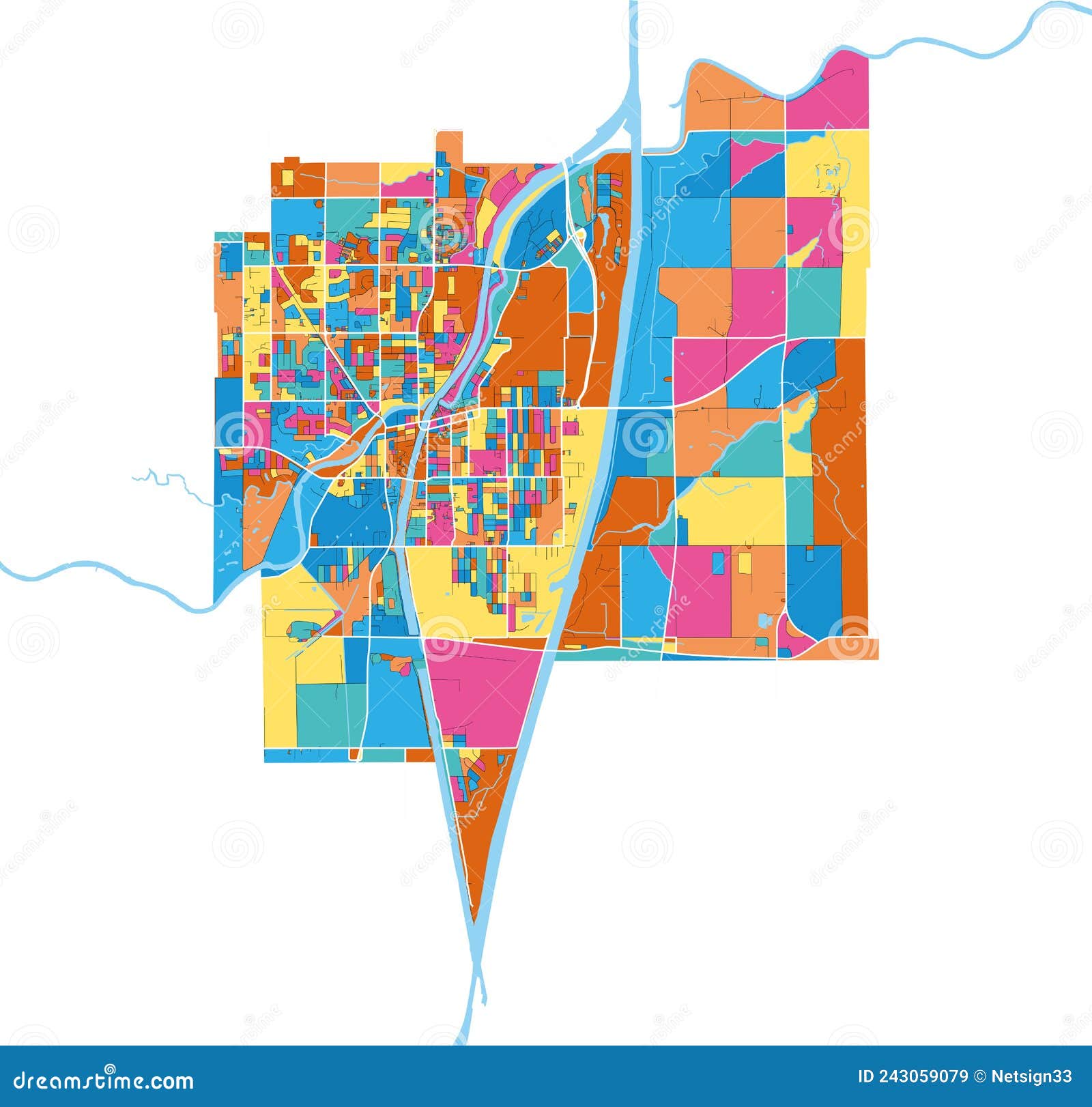 welland, canada colorful high resolution art map