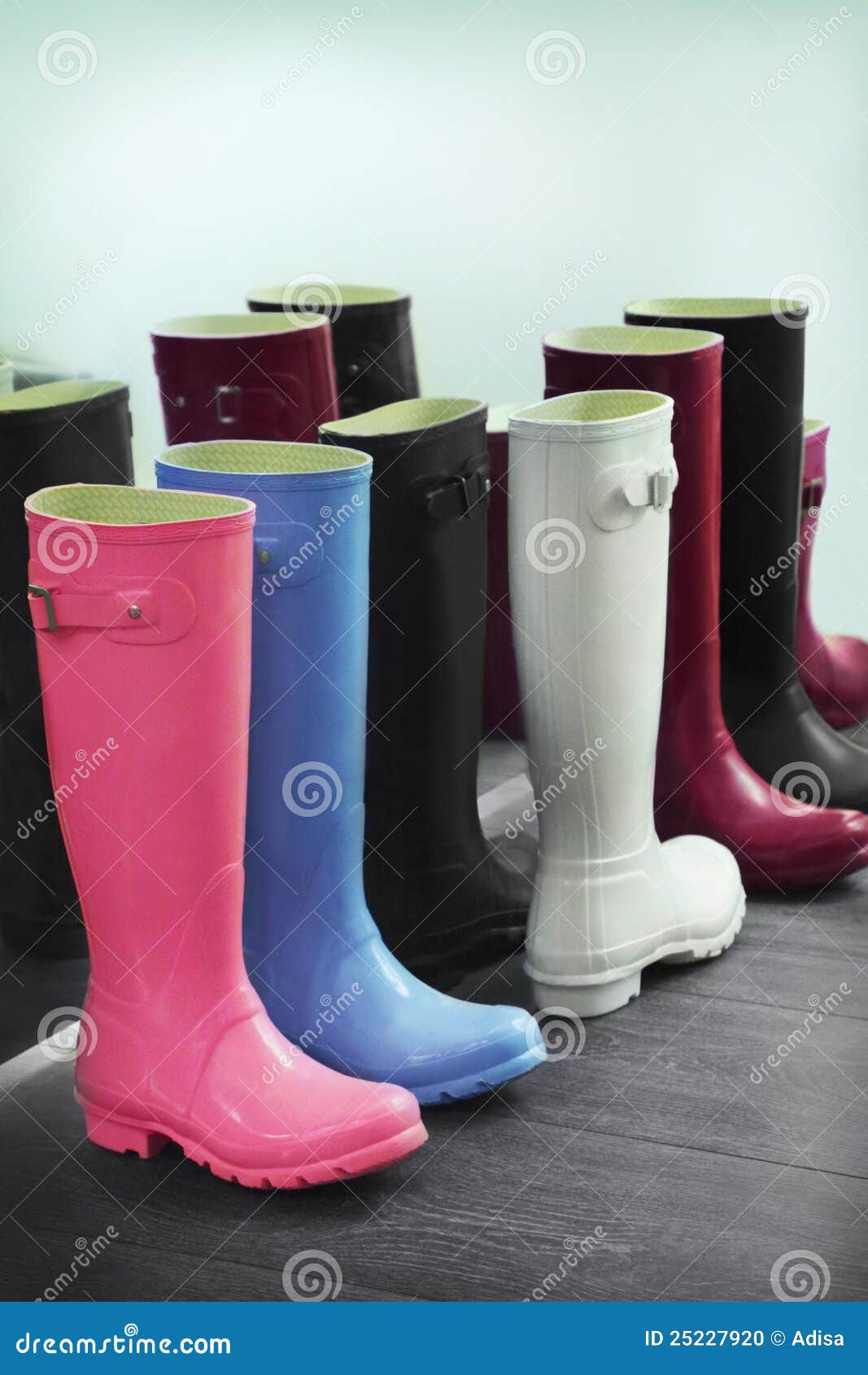 colourful gumboots