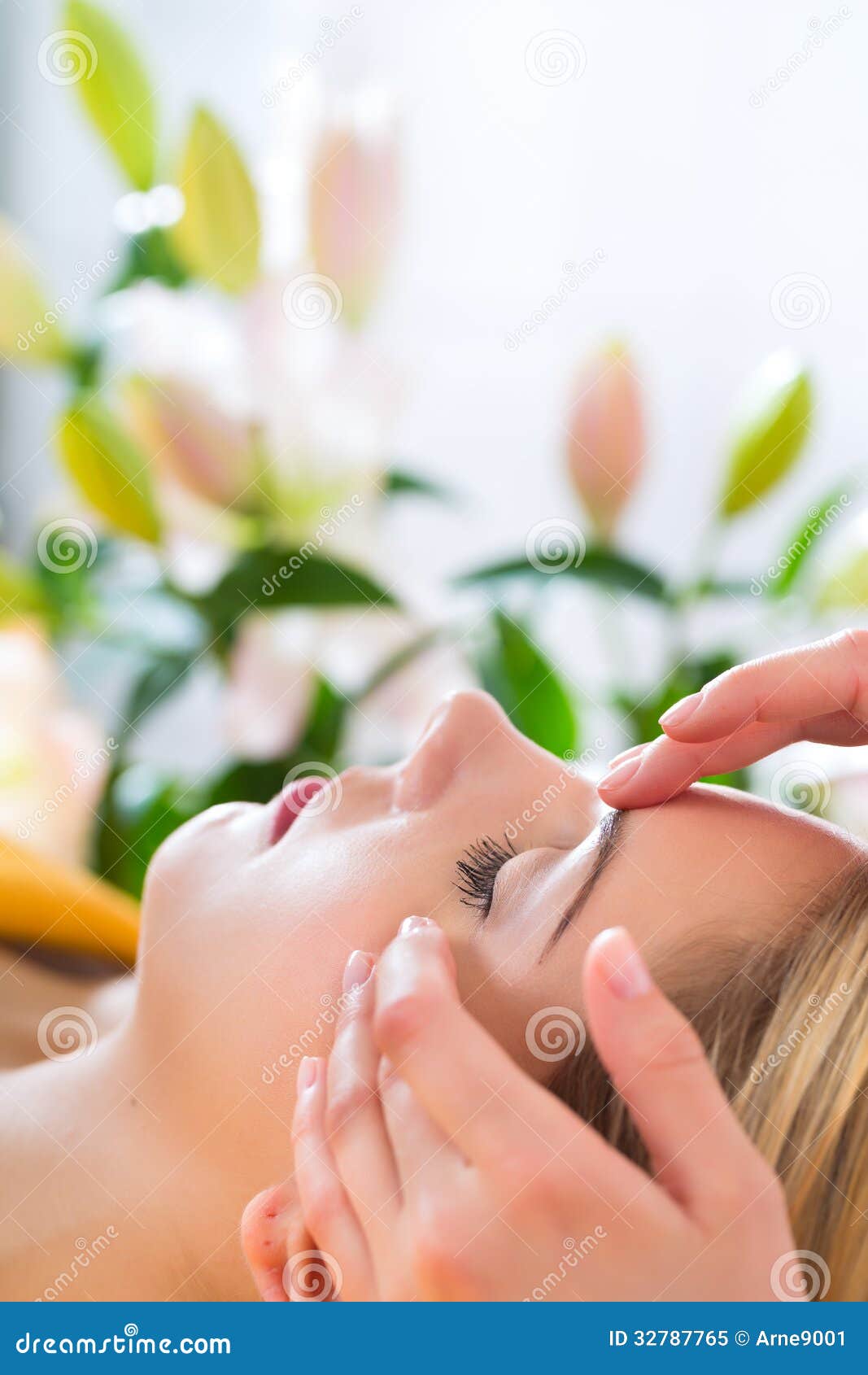 Wellness Woman Getting Head Massage In Spa Stock Image Image Of