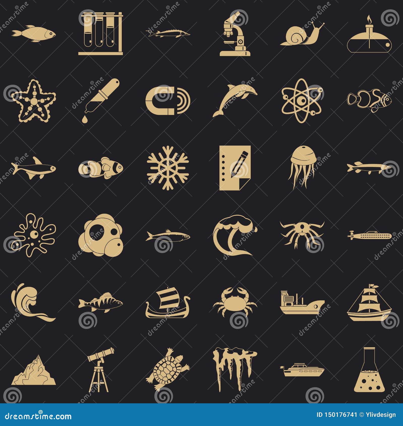 wellspring icons set, simple style