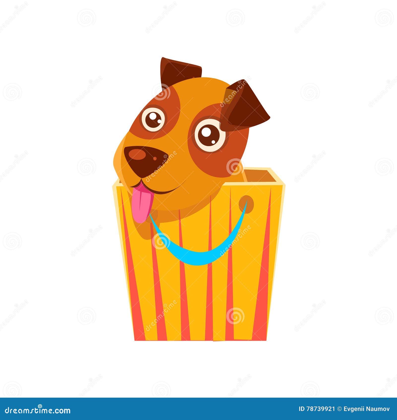 Welpe, Der in Der Einkaufstasche Sich Versteckt Vektor Abbildung