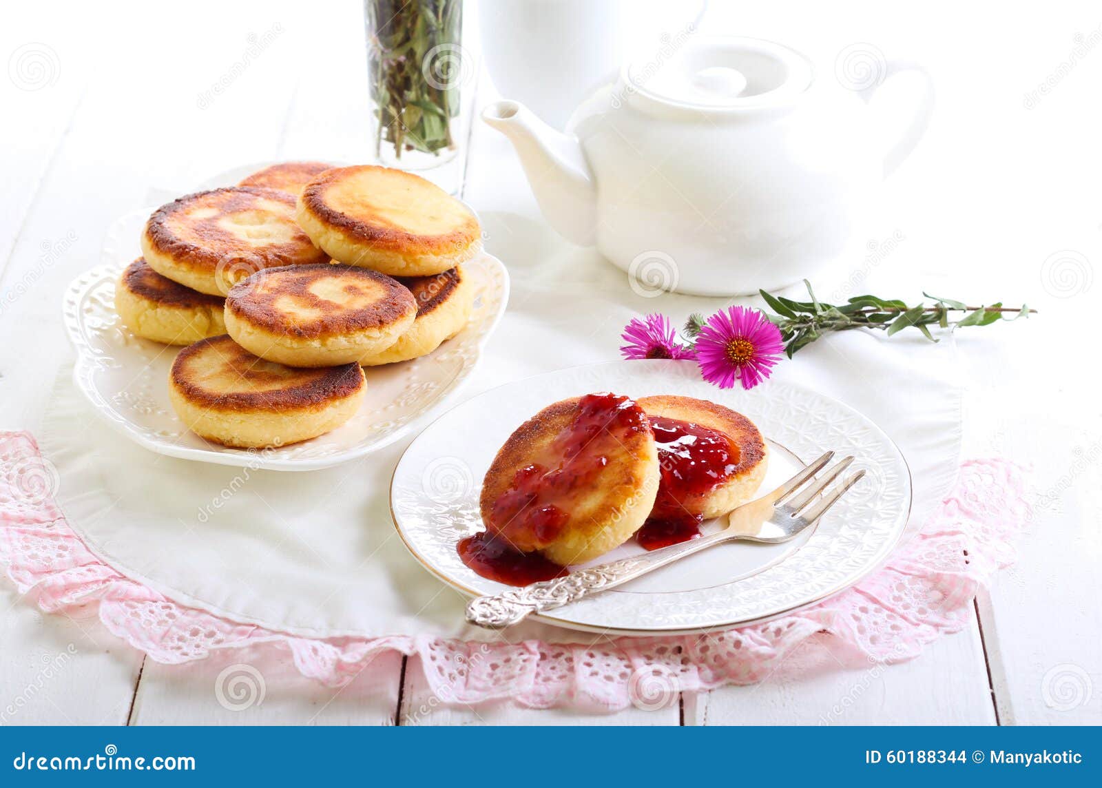 Welsh Cakes with Strawberry Jam Stock Photo Image of breakfast, treat