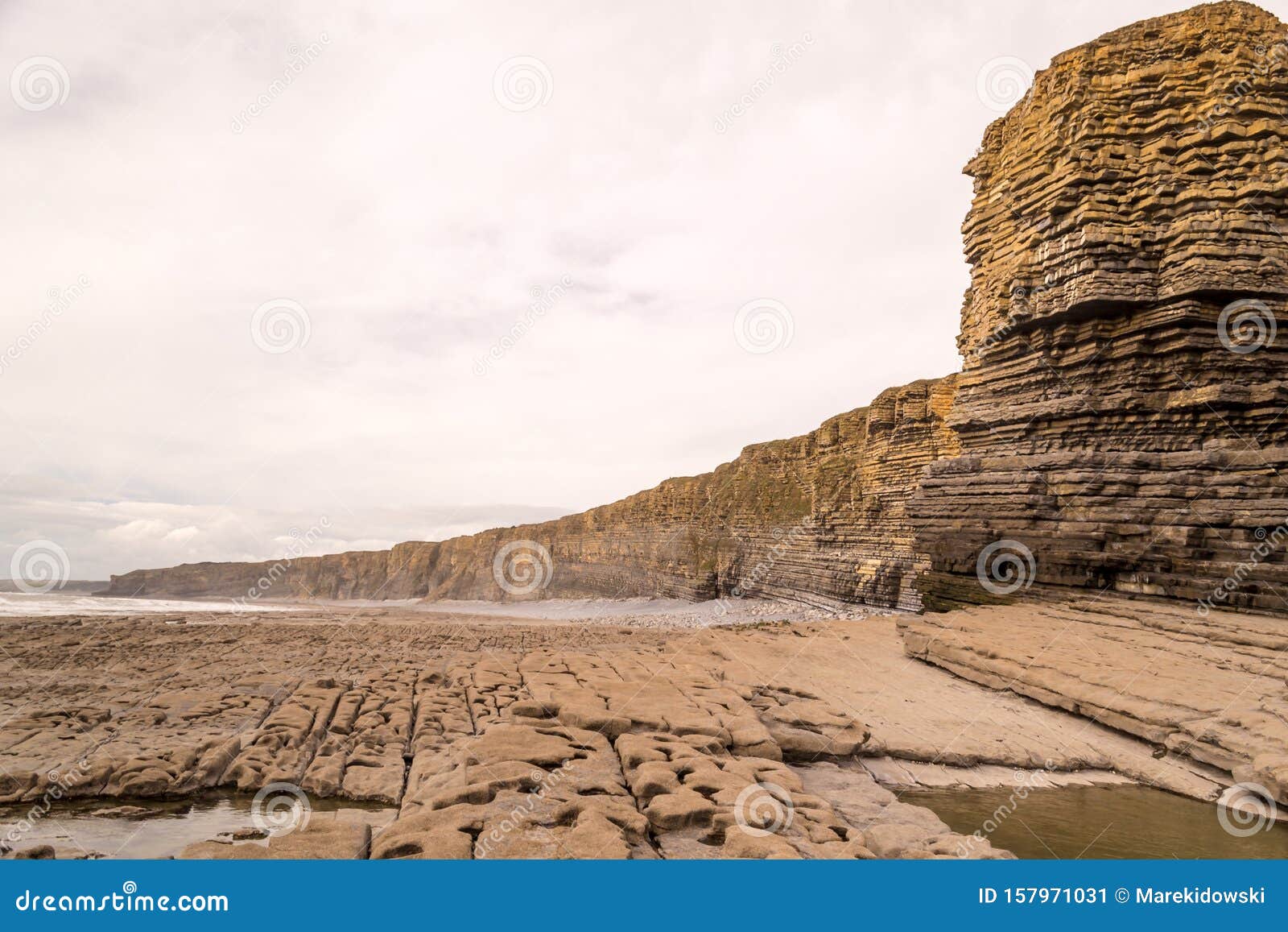 Welsh Coast on a Summer Holiday Day. Stock Image Image of summer