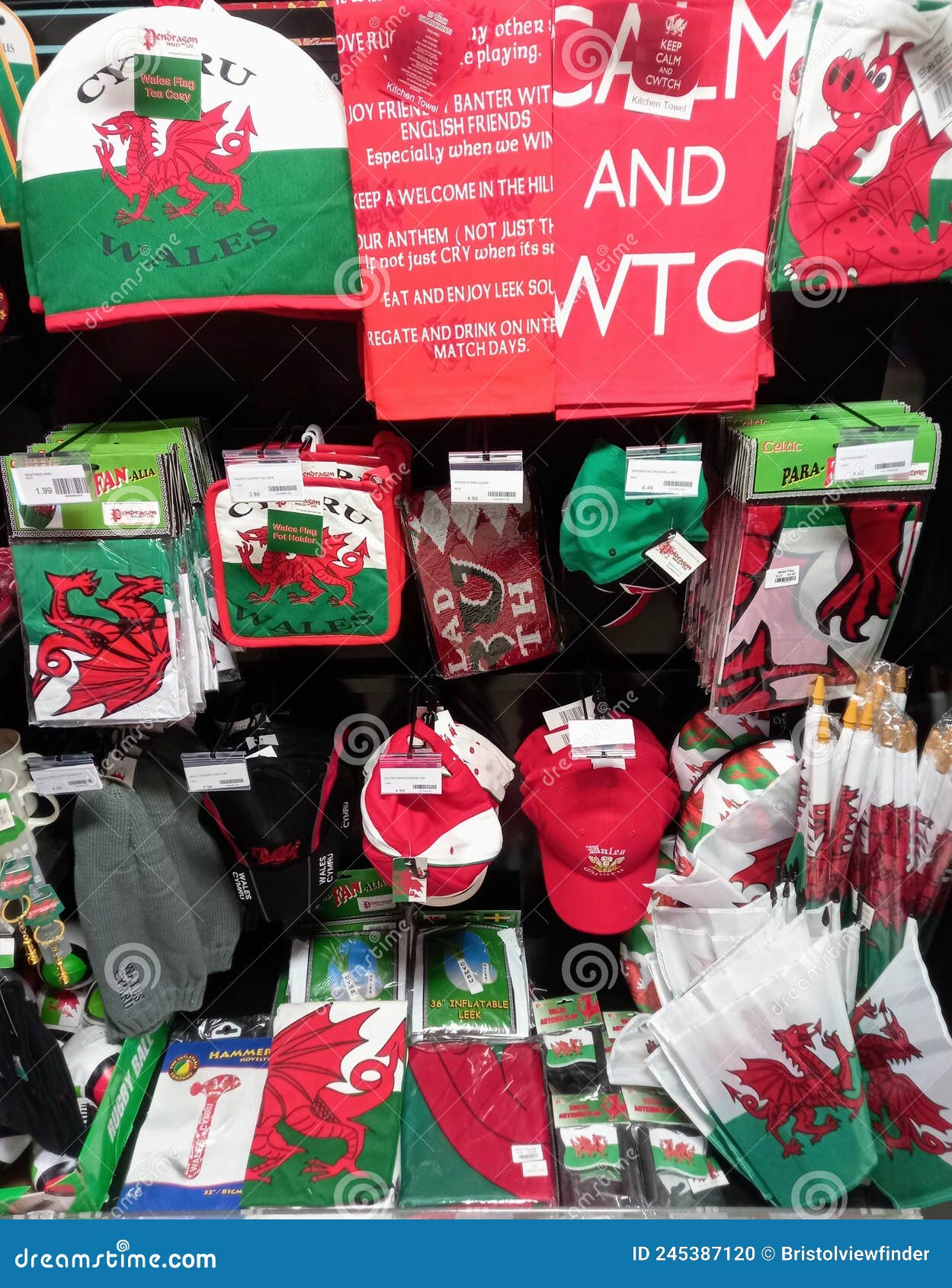 Welsh Souvenirs on a Display Rack Editorial Image Image of produce