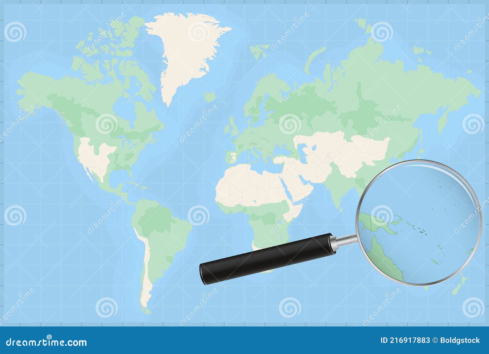 Ja Kameel Vervagen Weltkarte Mit Einer Lupe Auf Der Karte Der Salomonen Vektor Abbildung -  Illustration von honiara, kugel: 216917883