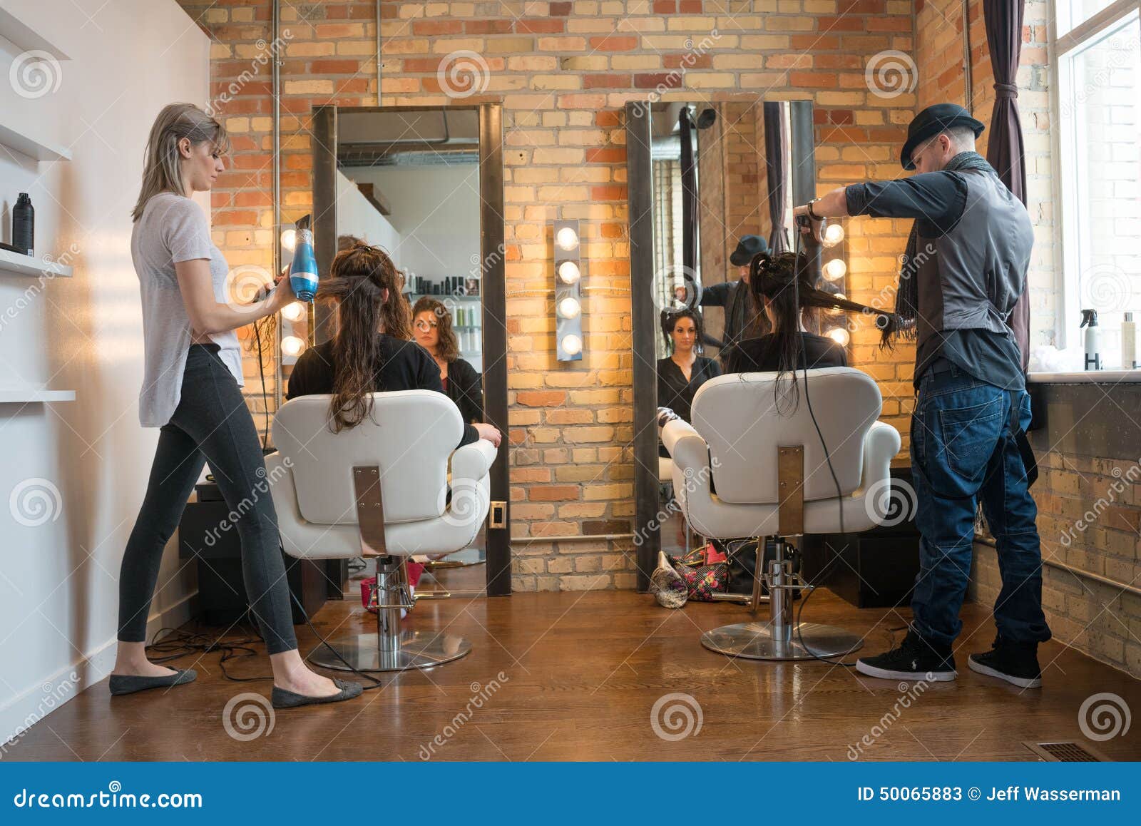 Weman Getting Hair Styled stock image. Image of salon - 50065883