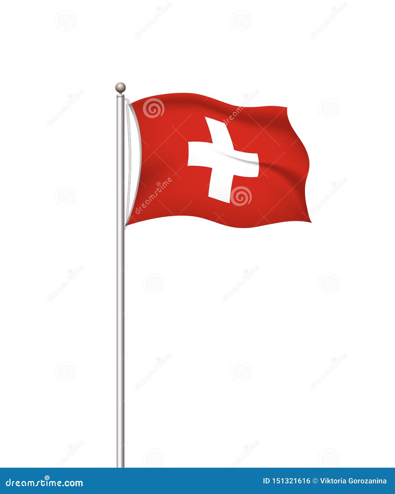 Wereldvlaggen Nationale de vlag post transparante achtergrond van het land Zwitsers zwitserland Vector illustratie