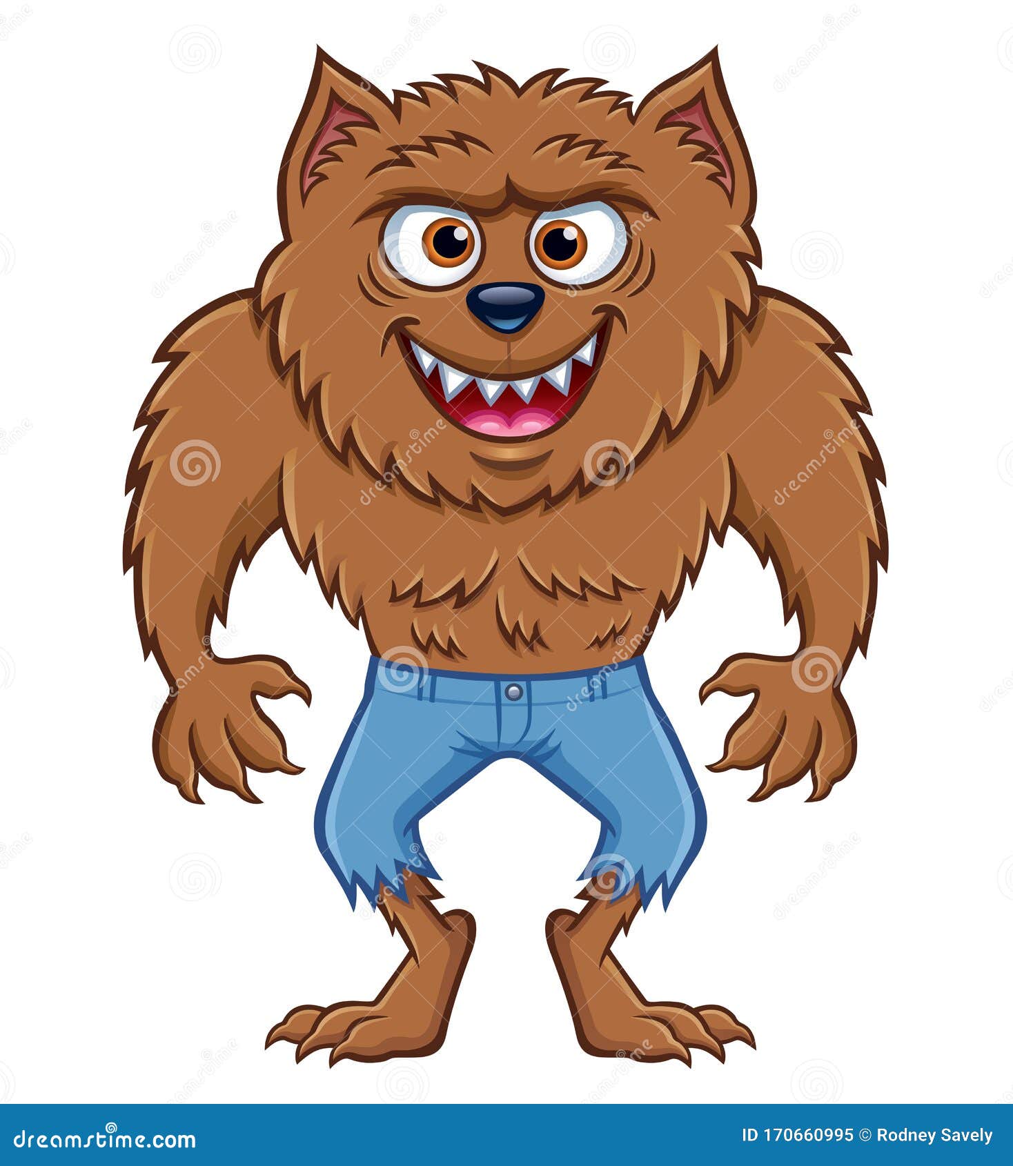 werewolf character grinning wildly