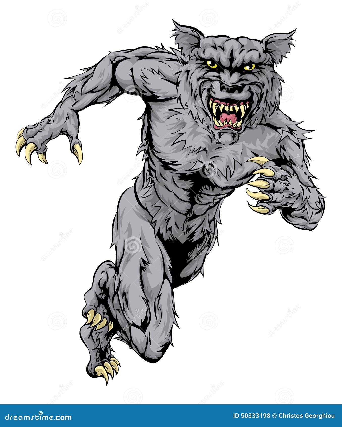 werewolf wolf sports mascot running