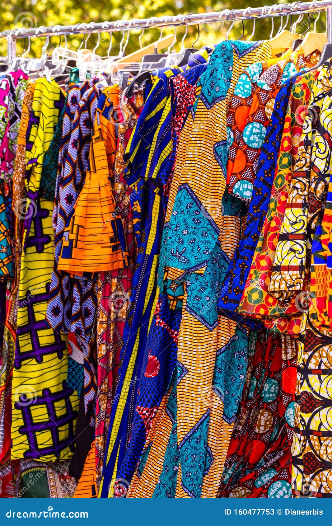 West African Fabric at a Local Sidewalk Sale Stock Image - Image of ...