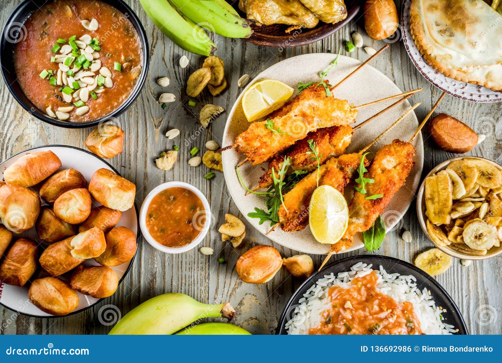 West African Food Assortment Stock Photo - Image of banana, cassava