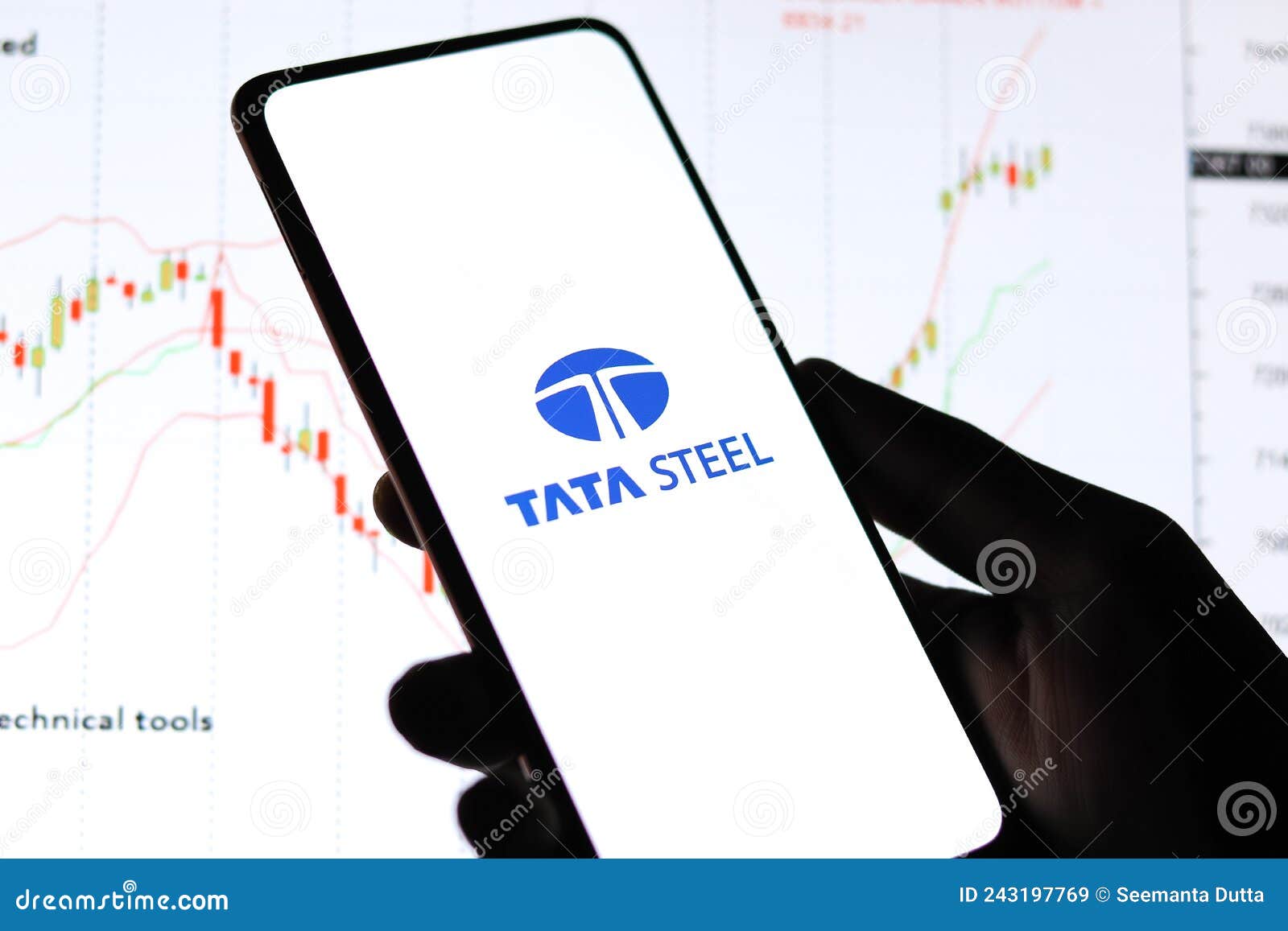 West Bangal, India - October 09, 2021 : Tata steel logo on phone