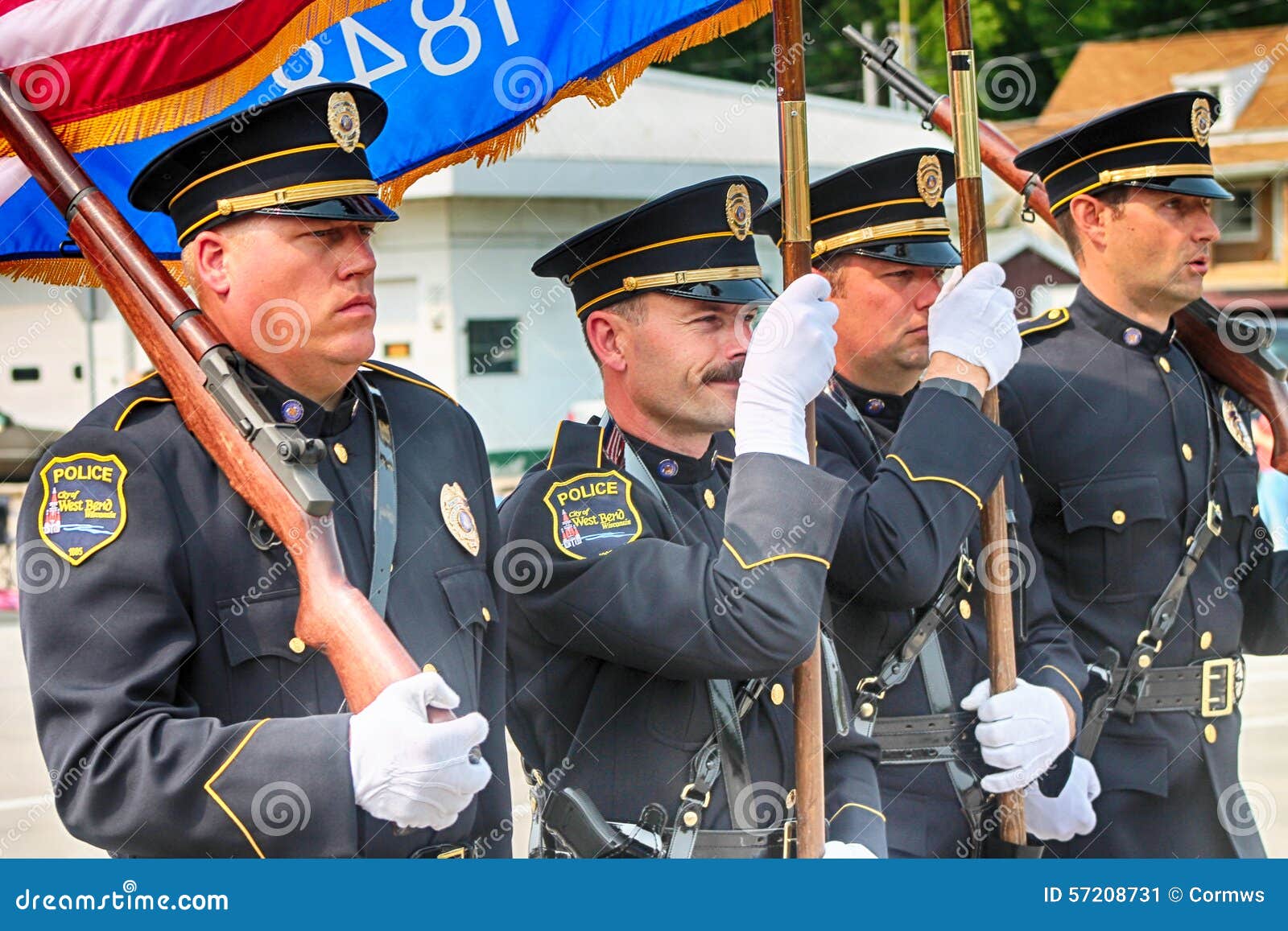 West Bend, WI Police editorial photo. Image of july, fountain 57208731