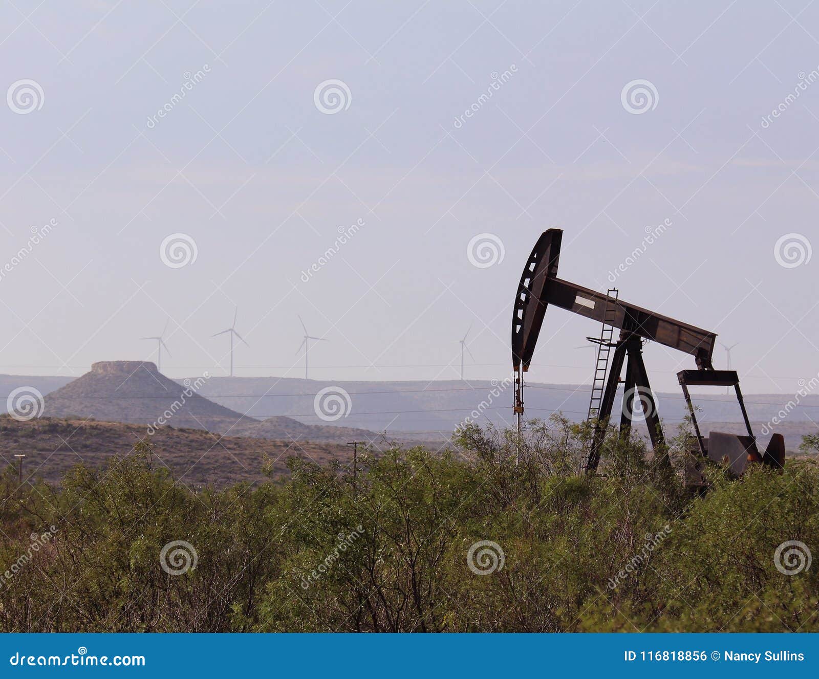 West Texas Pump Jack with Mesa Stock Photo Image of black, pump