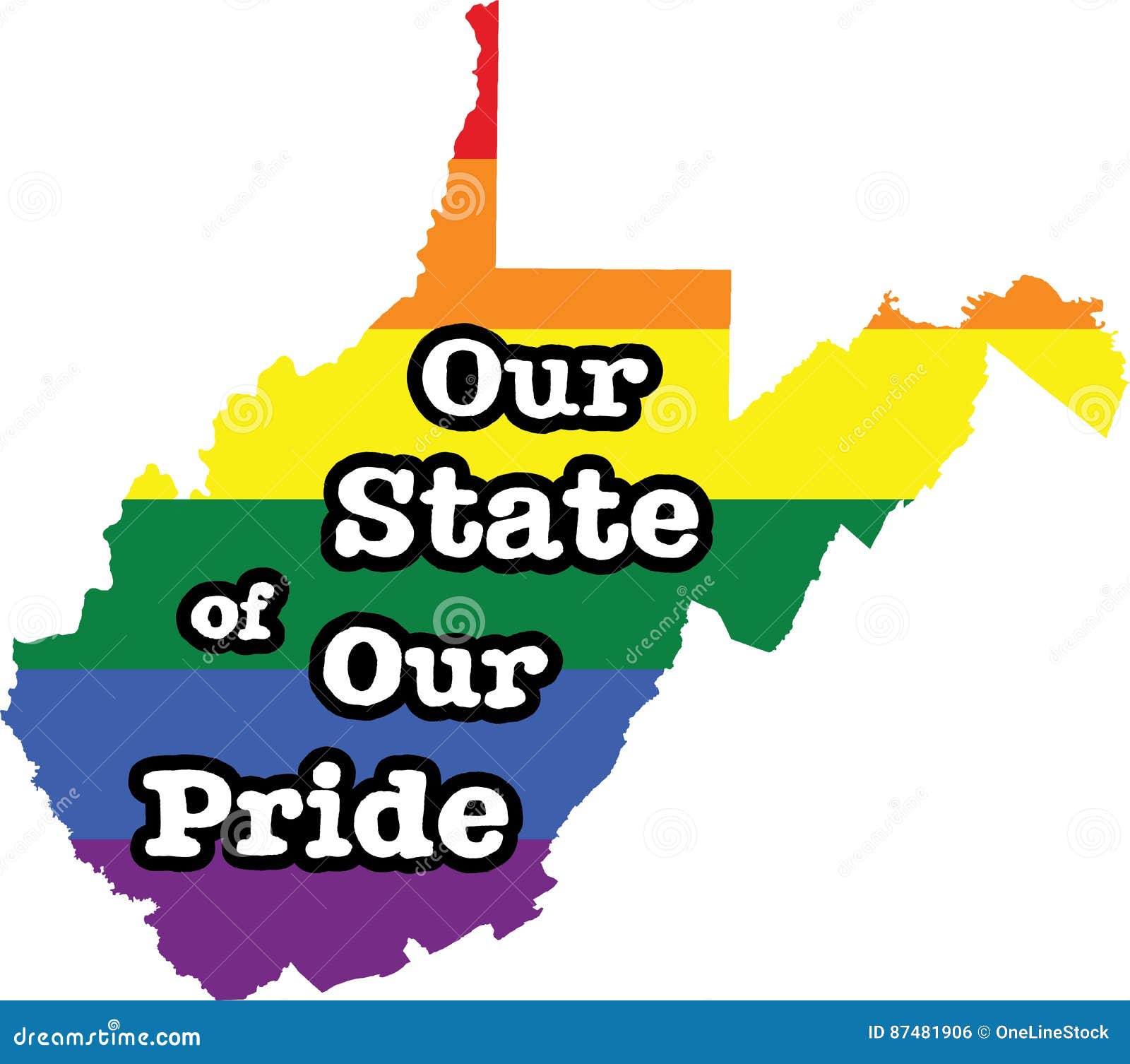 West Virginia Gay Pride Vector State Sign Stock Vector Illustration