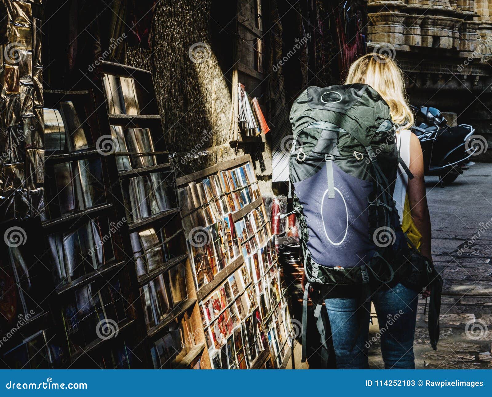 Western Backpacker Woman Exploring India Stock Image Image of journey, explore 114252103