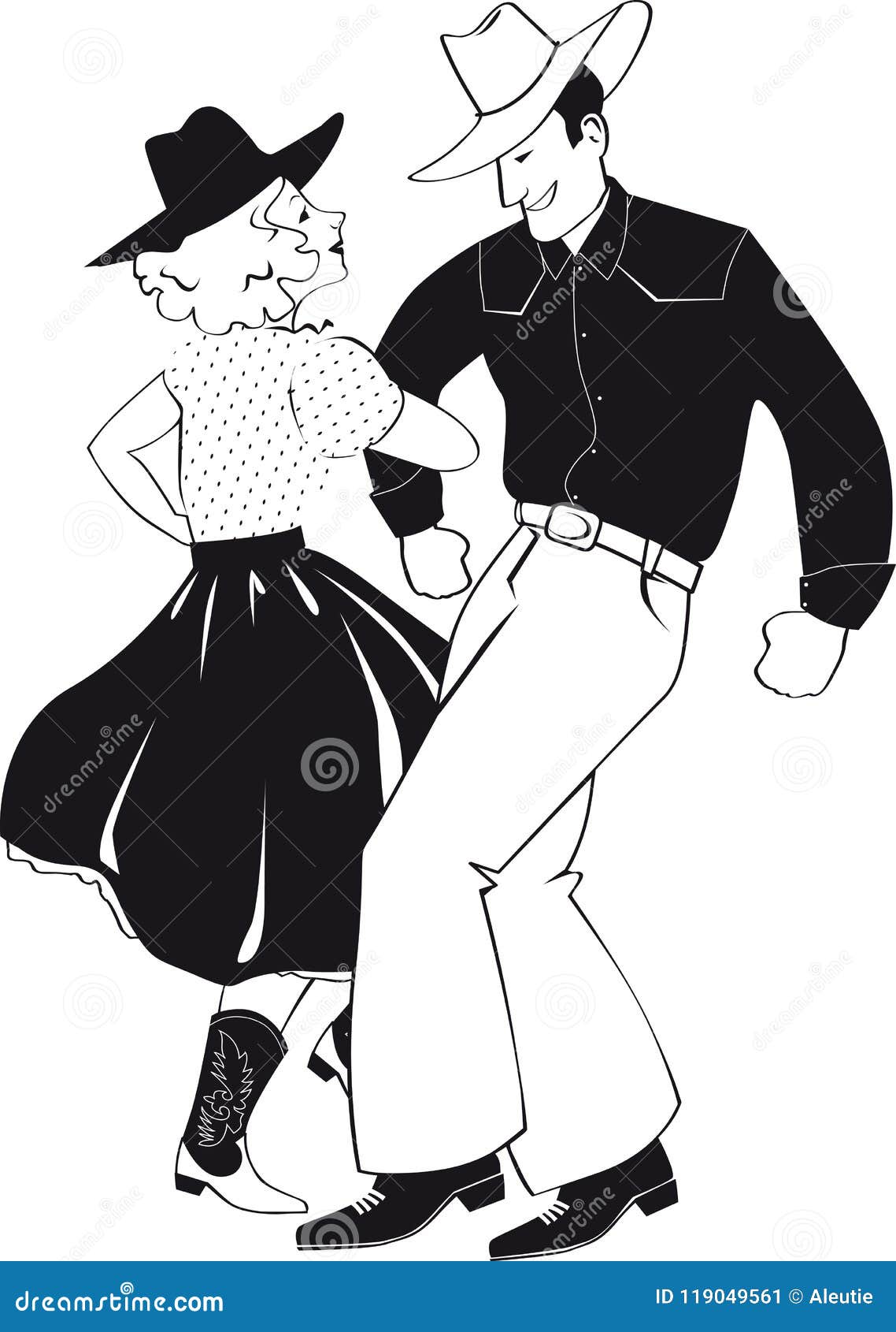 Western Dancing And Music Vector Illustration 65677288