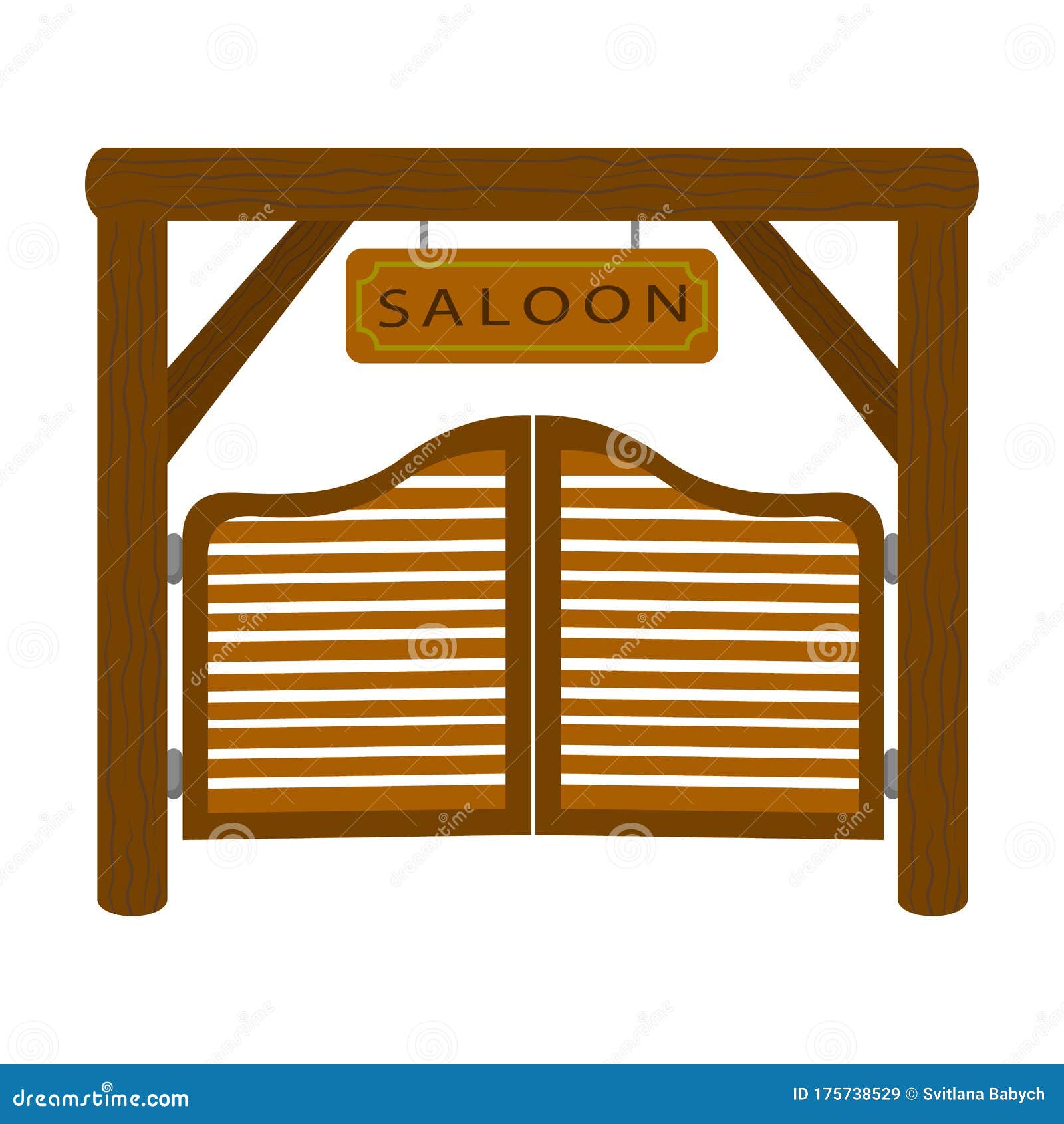 Western Door Vector Icon.Cartoon Vector Icon Isolated on White