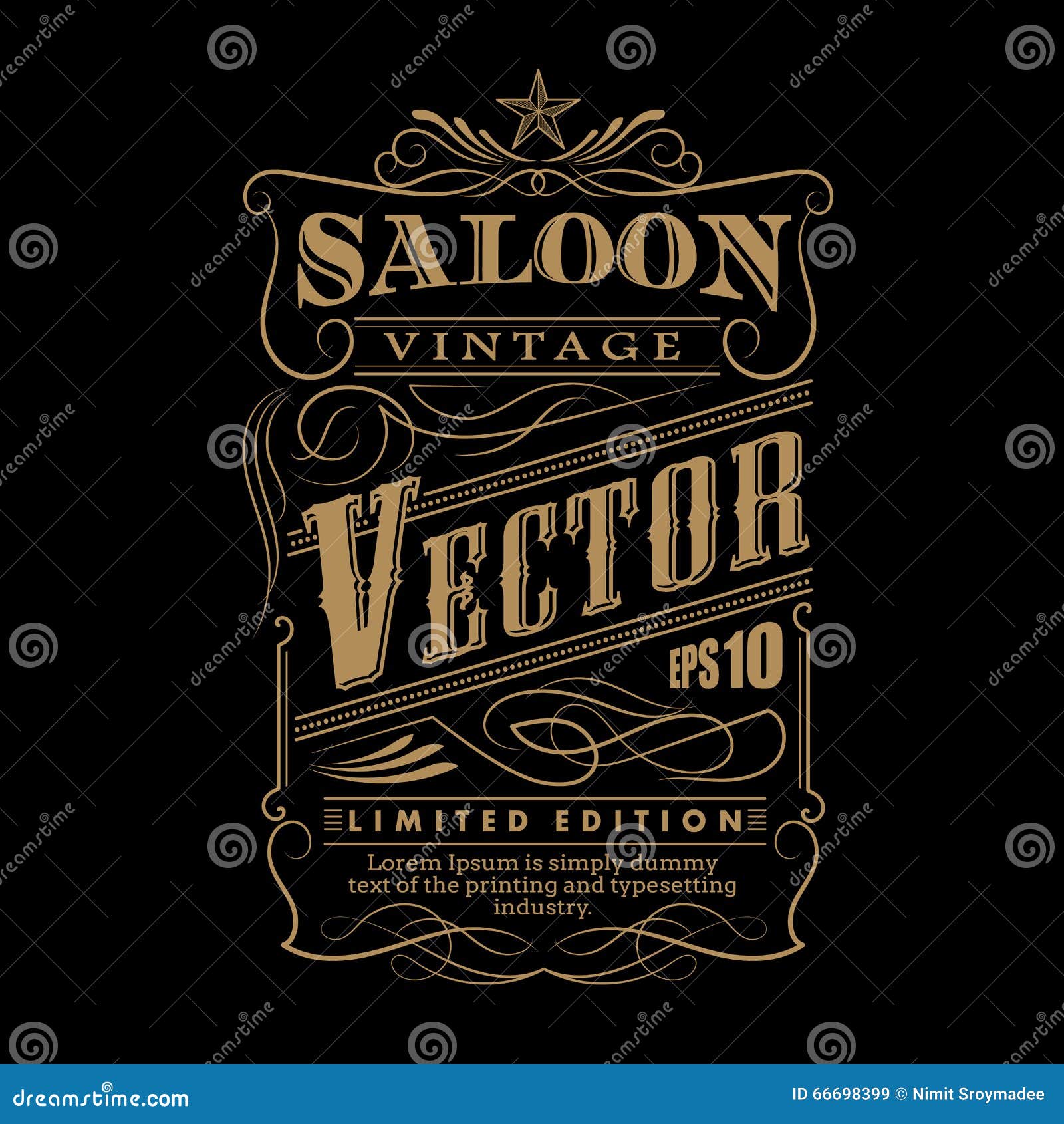 Western Hand Drawn Frame Label Border Vintage Vector Stock Vector