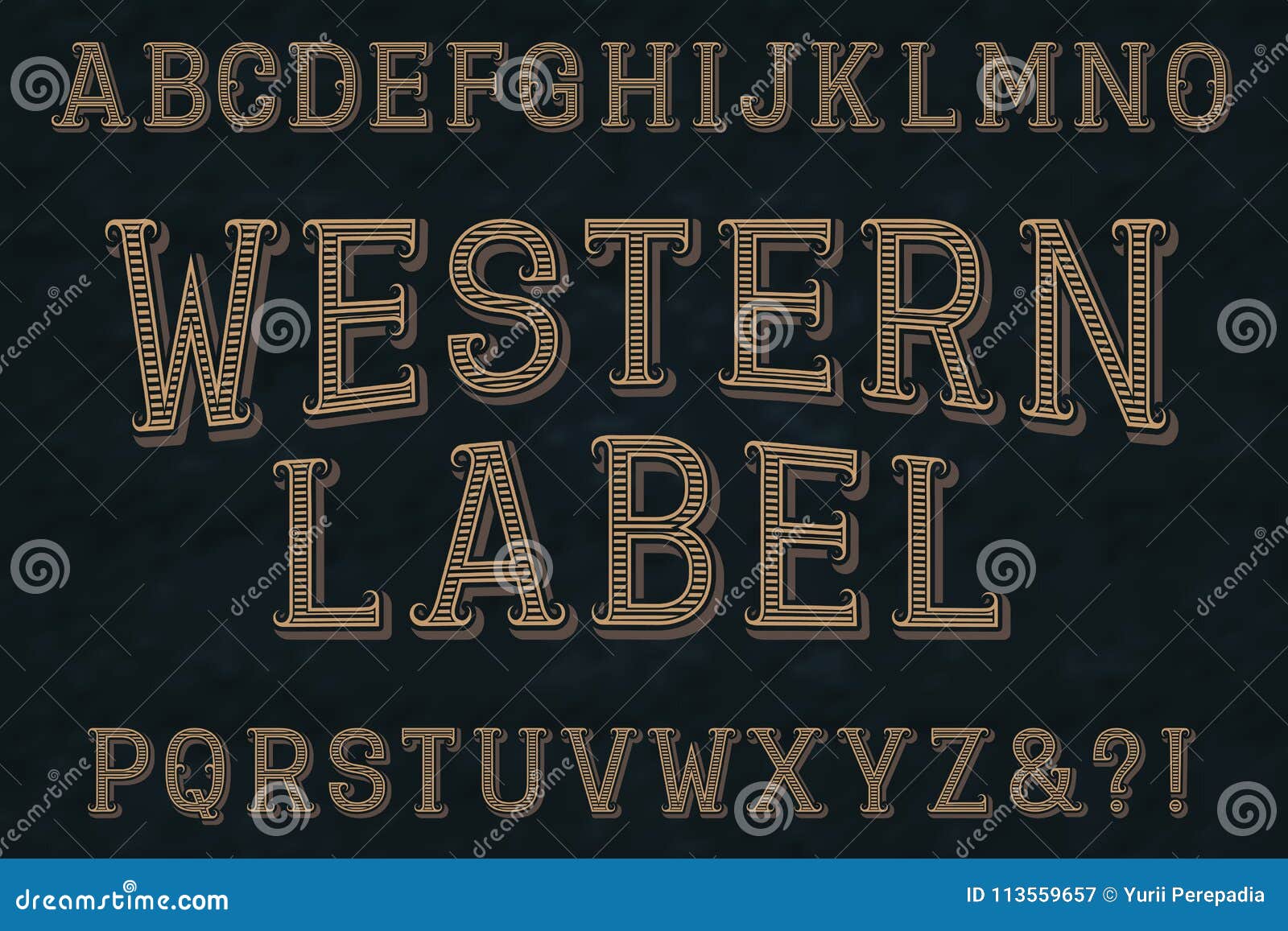 Western Label Font. Isolated English Alphabet Stock Vector ...