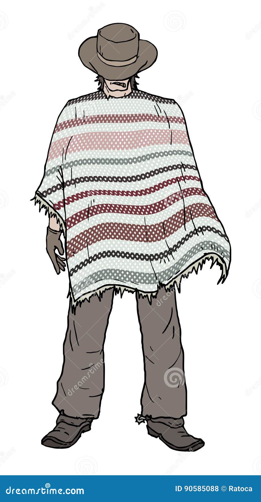 Western man draw stock vector. Illustration of retro 90585088