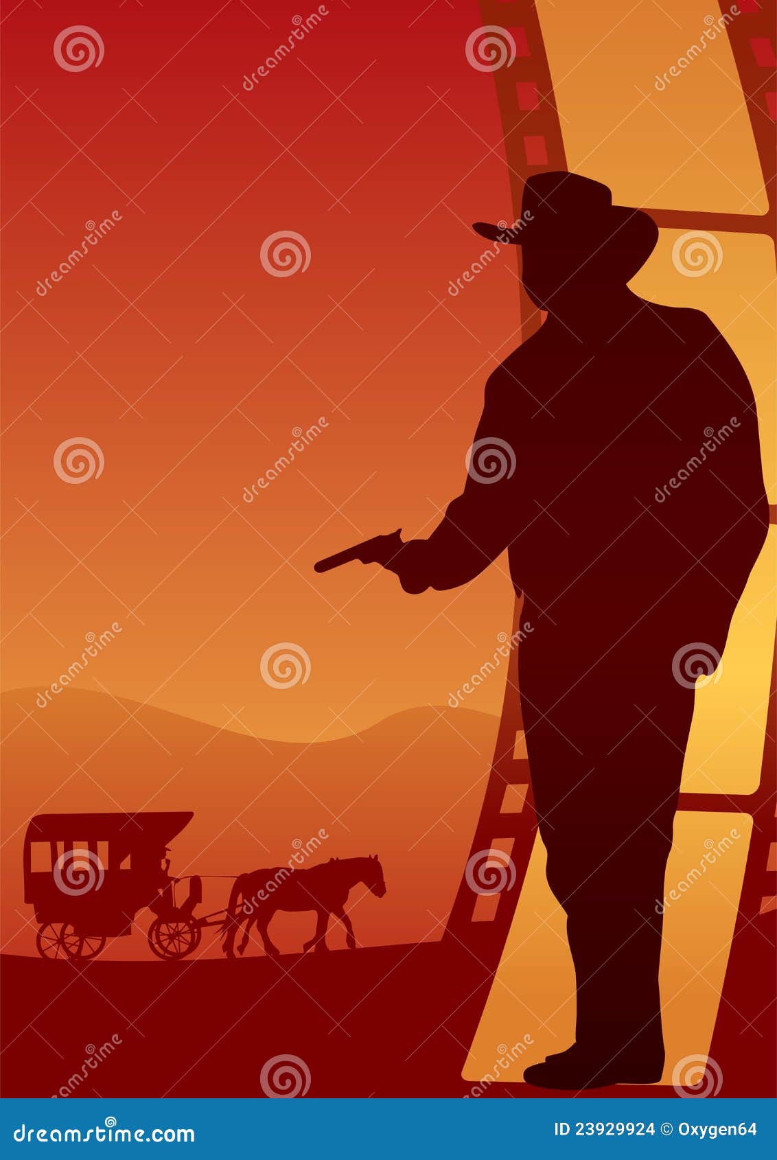 Western poster stock vector. Illustration of film, design - 23929924